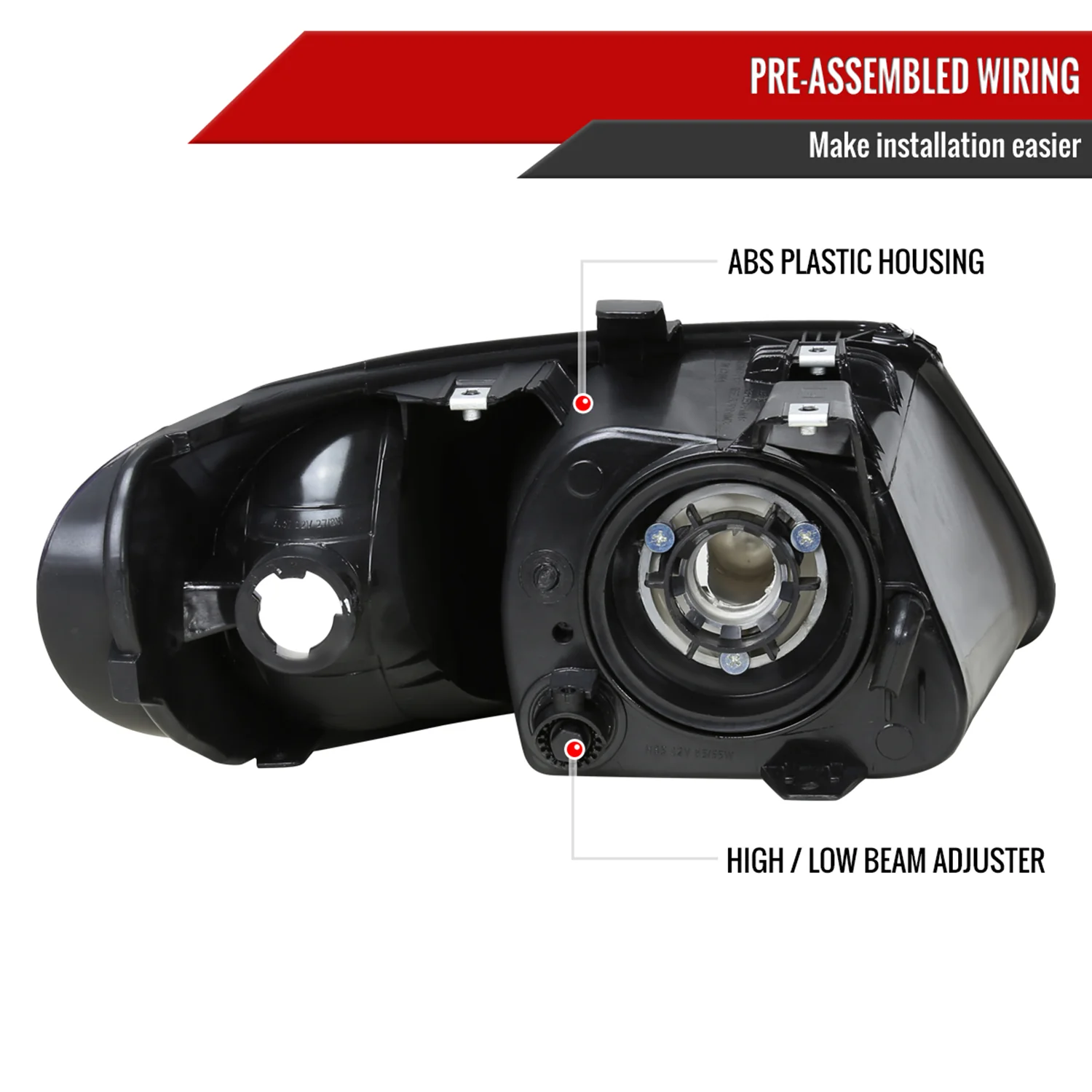 2001-2007 Dodge Caravan/ Voyager/Town&Country Factory Crystal Headlights - Image 7