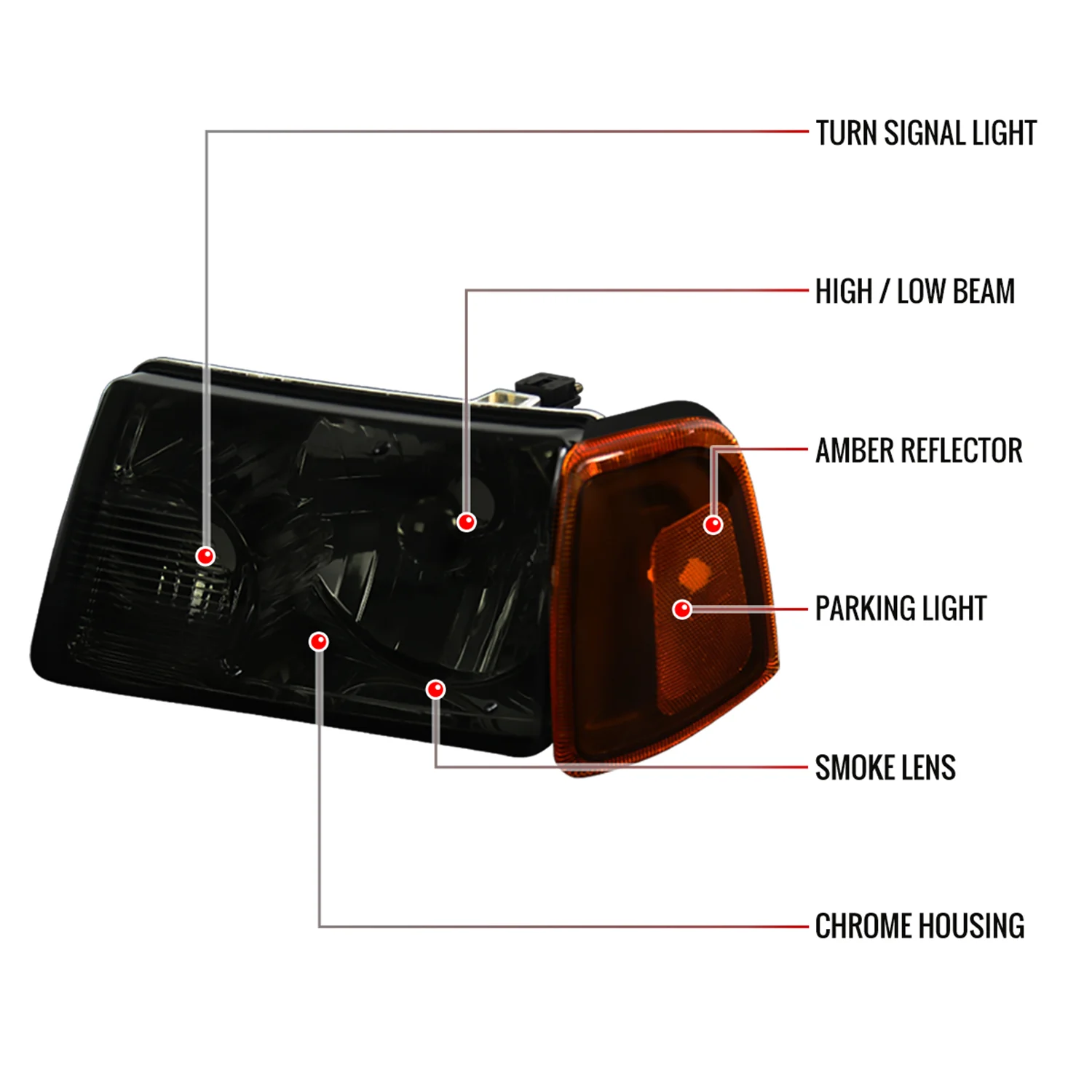 2001-2011 Ford Ranger Factory Headlights Amber Corner Signal Lights Chrome - Image 8