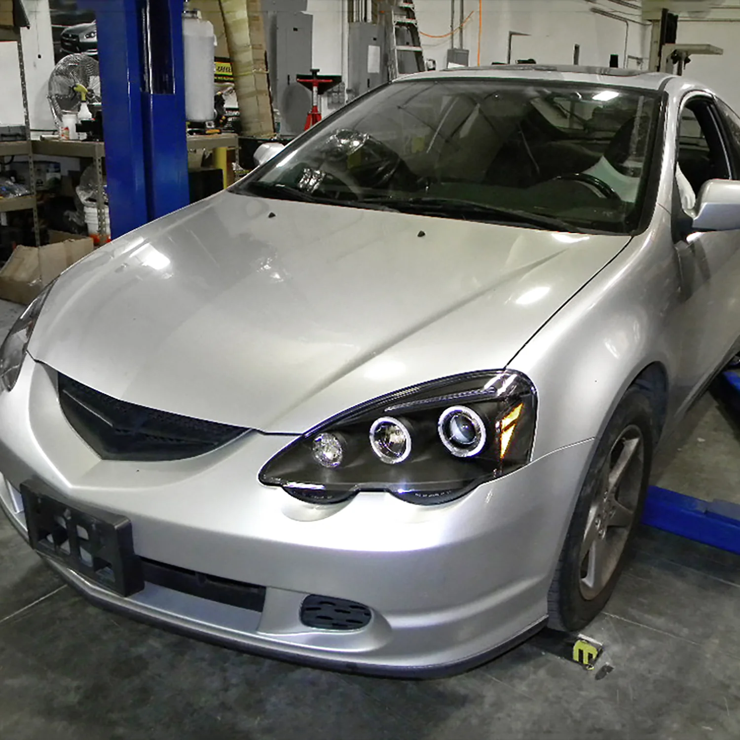 2002-2004 Acura RSX Dual Halo Projector Headlights Matte Black/Clear Lens - Image 10