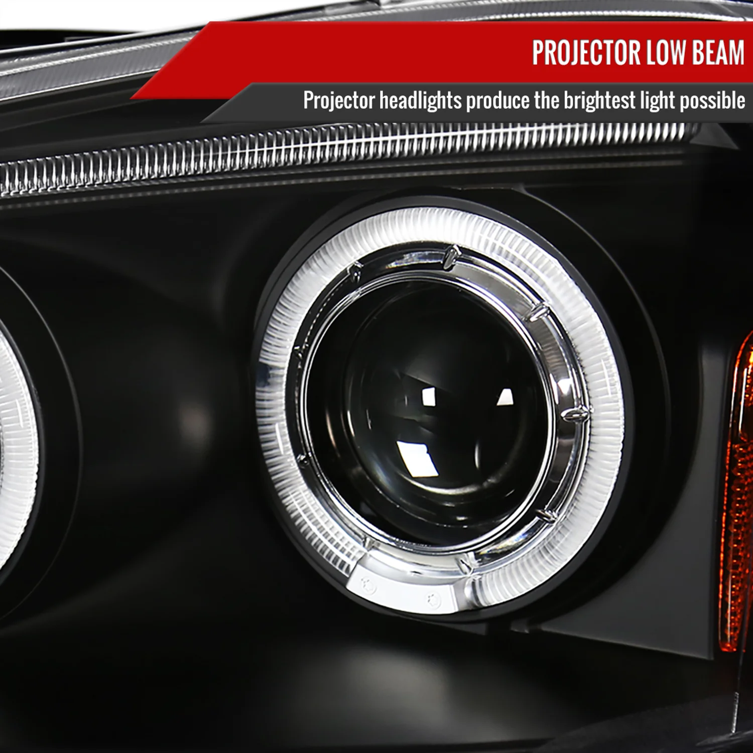 2002-2004 Acura RSX Dual Halo Projector Headlights Matte Black/Clear Lens - Image 3