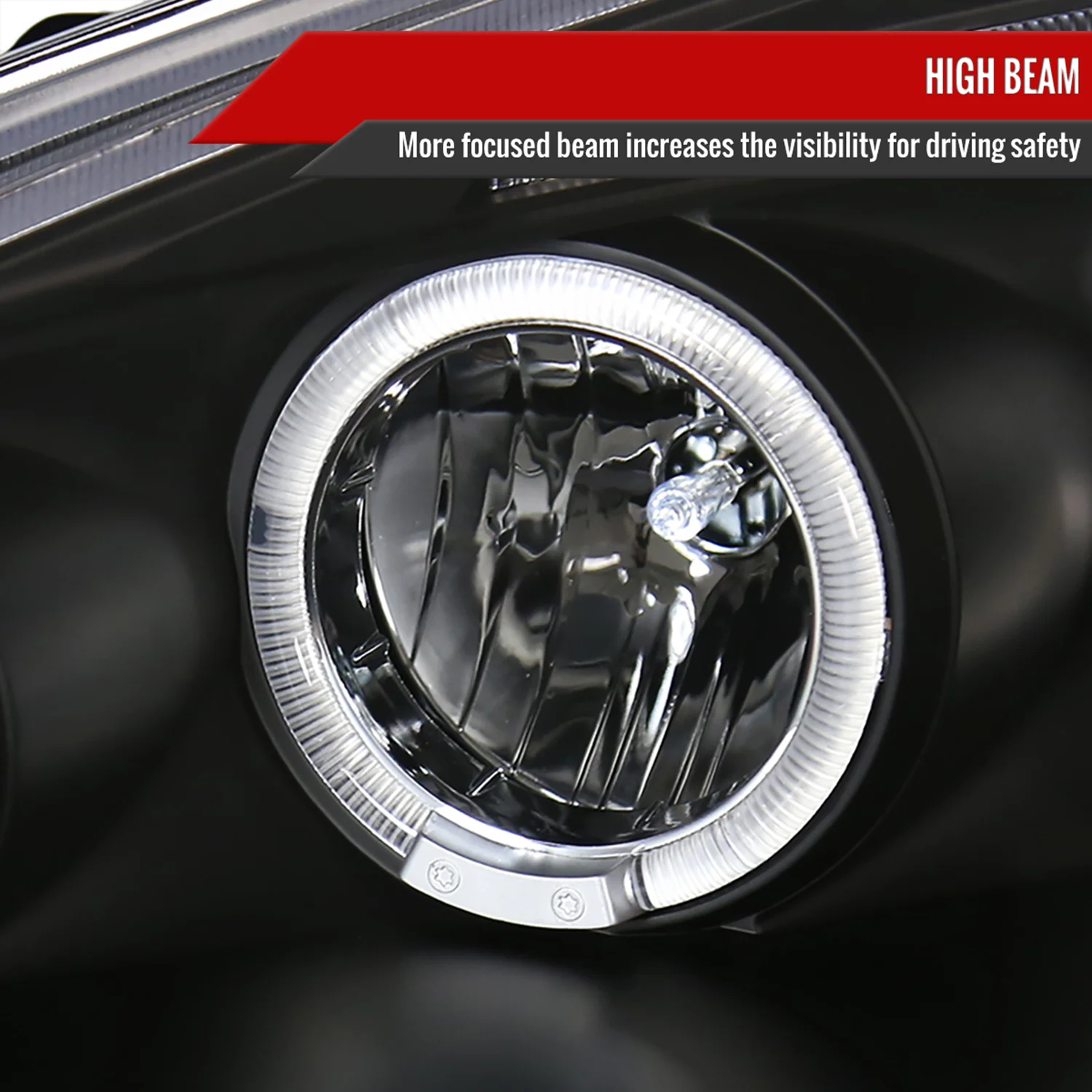 2002-2004 Acura RSX Dual Halo Projector Headlights Matte Black/Clear Lens - Image 4