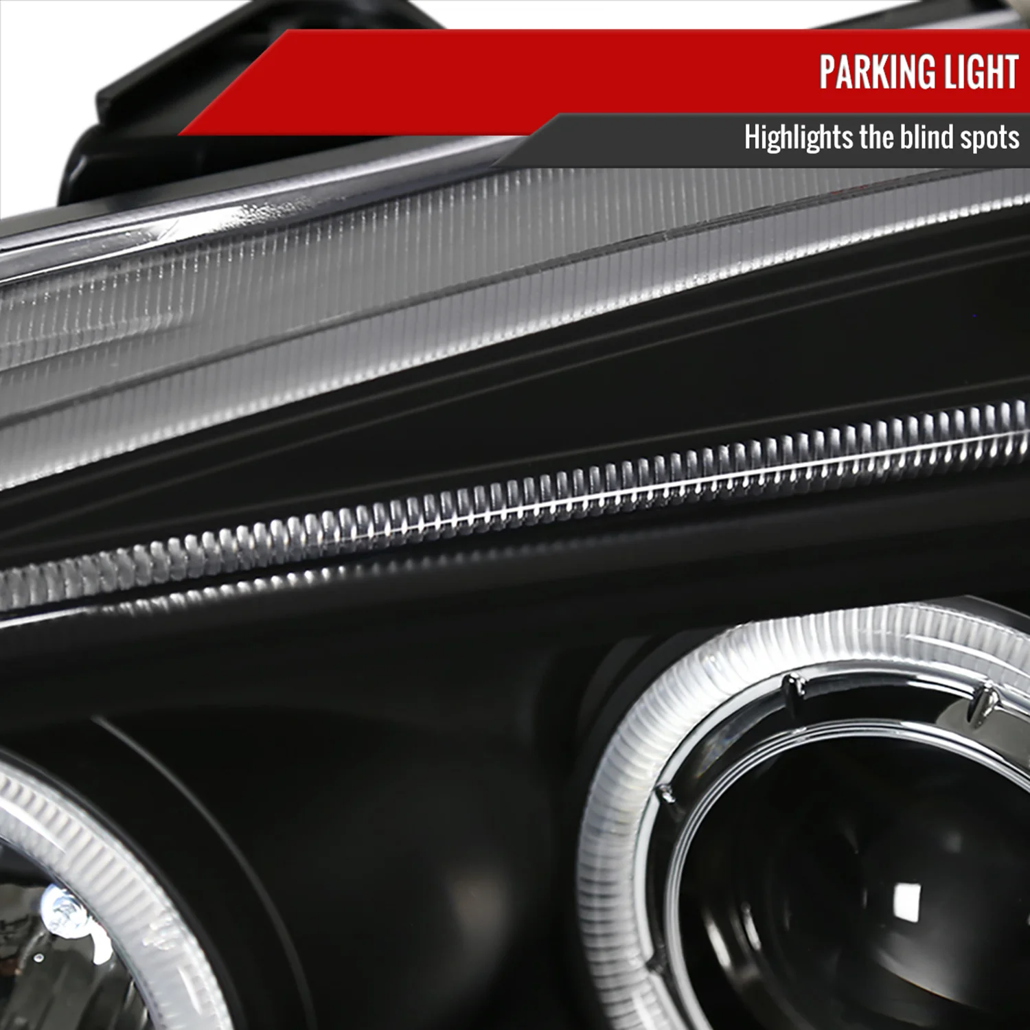 2002-2004 Acura RSX Dual Halo Projector Headlights Matte Black/Clear Lens - Image 6