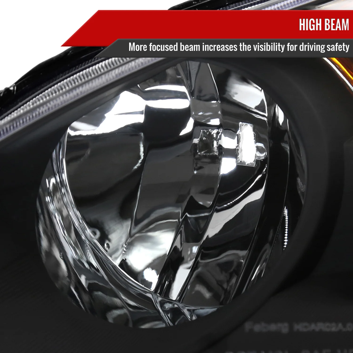 2002-2004 Acura RSX Retro Projector Headlights Amber Reflectors Matt Black - Image 4