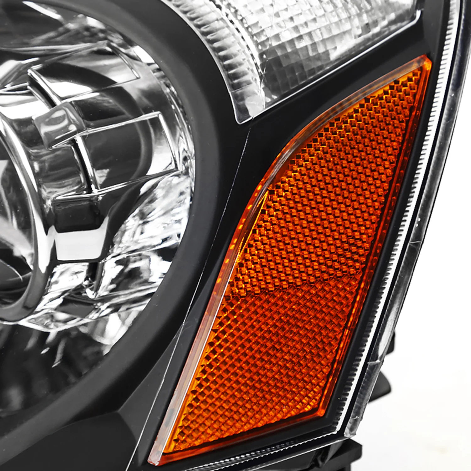 2002-2004 Acura RSX Retro Projector Headlights Amber Reflectors Matt Black - Image 5