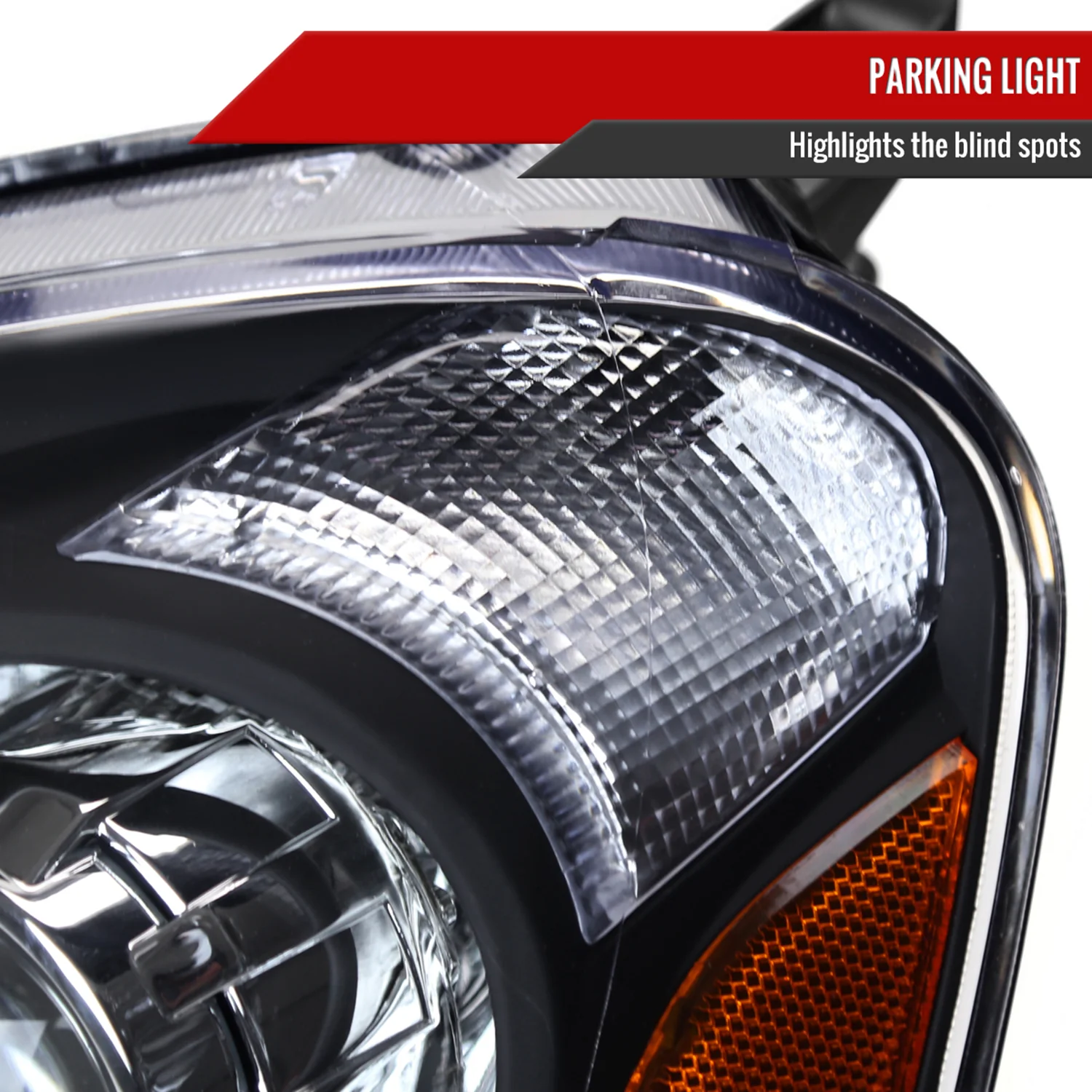 2002-2004 Acura RSX Retro Projector Headlights Amber Reflectors Matt Black - Image 6