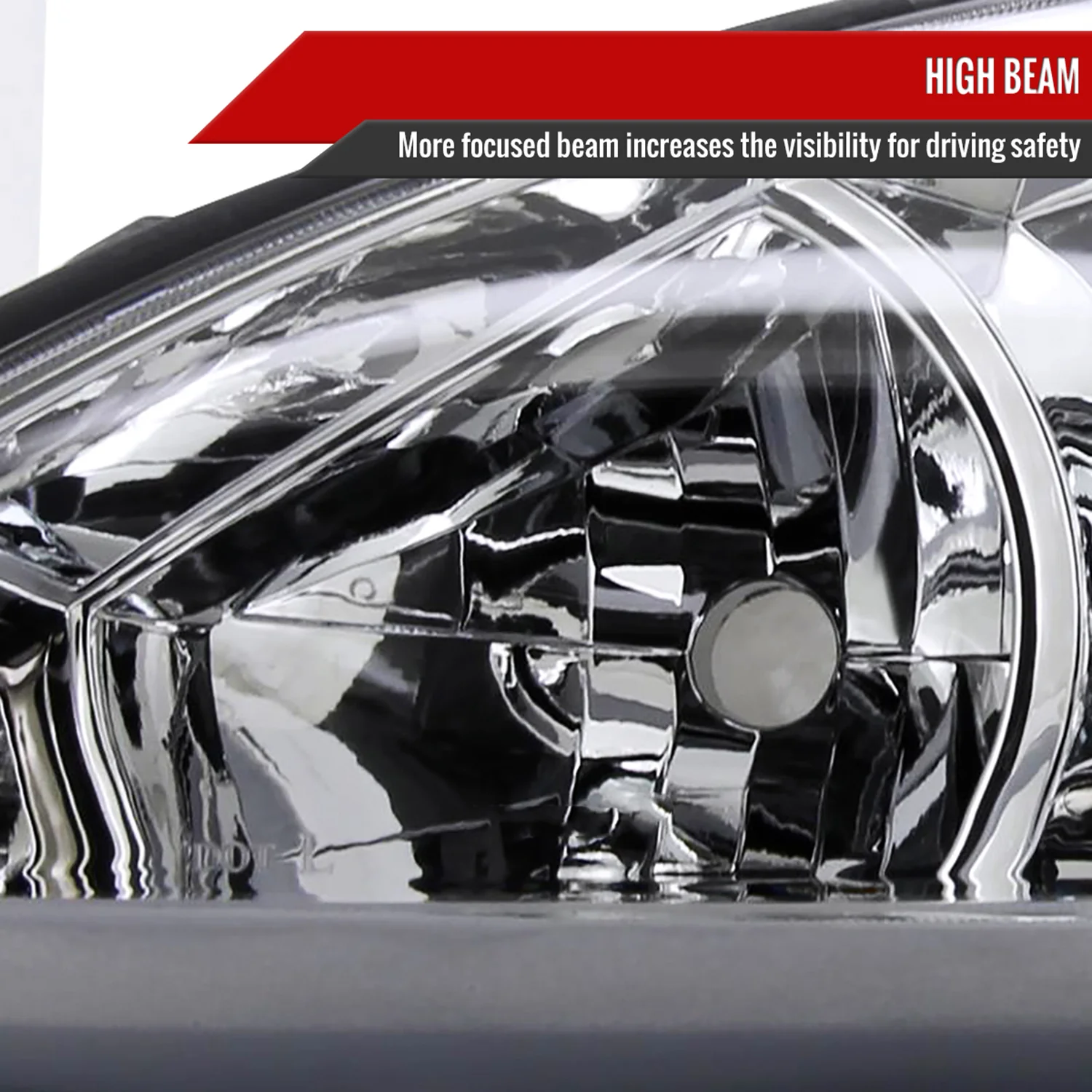 2002-2004 Toyota Camry Factory Style Headlights w/Amber Reflector Chrome/Clear - Image 4