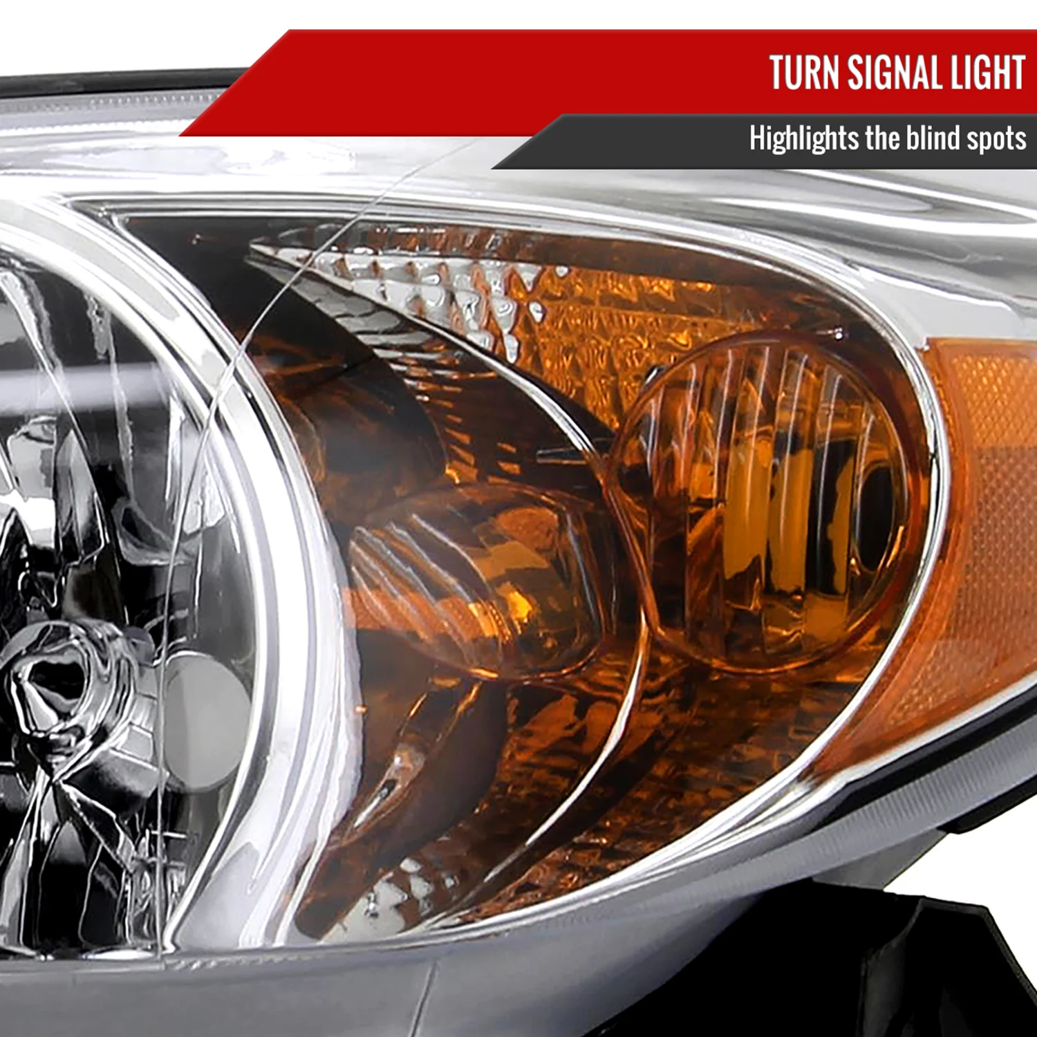 2002-2004 Toyota Camry Factory Style Headlights w/Amber Reflector Chrome/Clear - Image 5