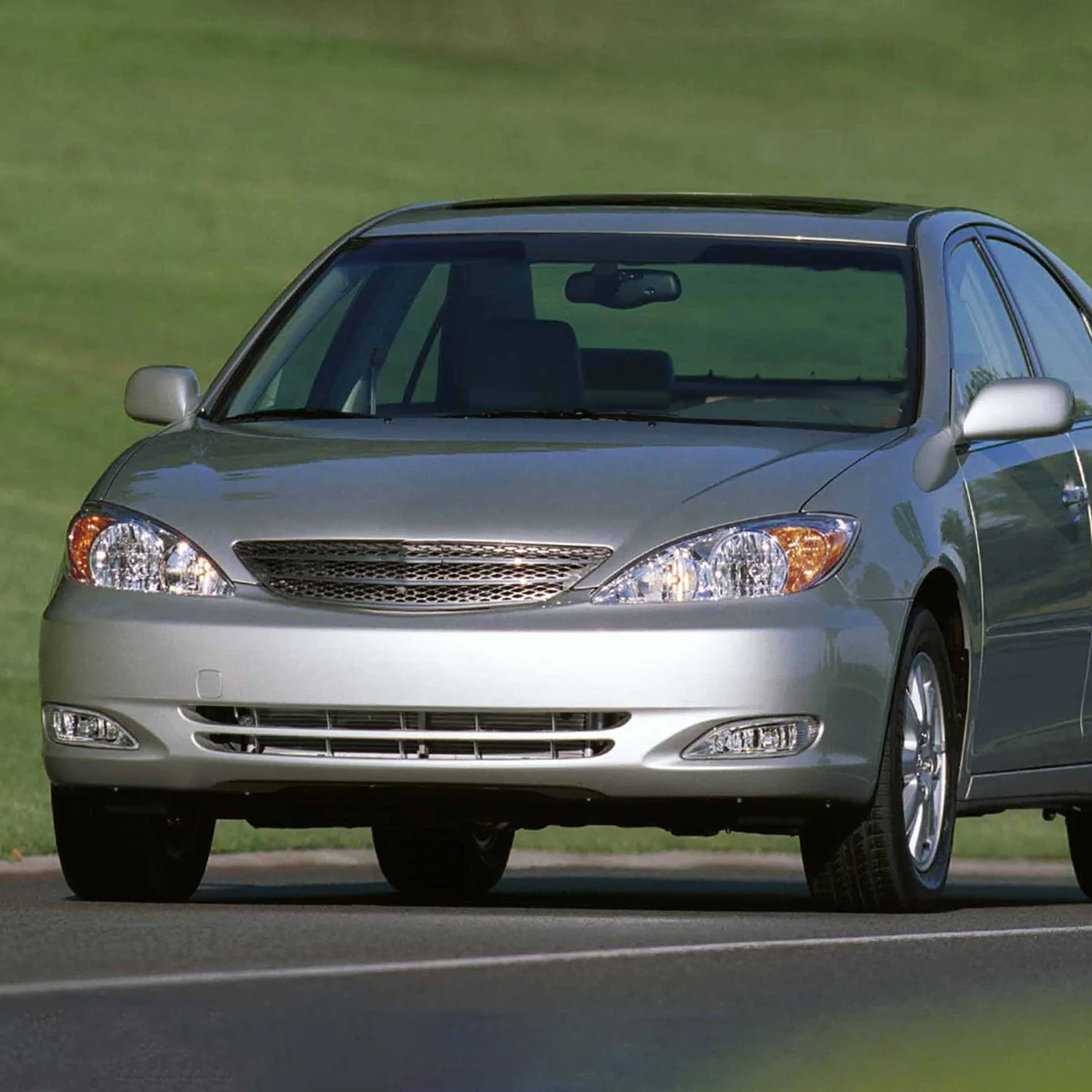 2002-2004 Toyota Camry Factory Style Headlights w/Amber Reflector Chrome/Clear - Image 9