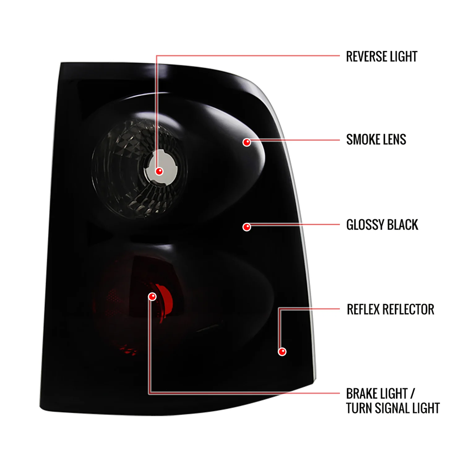 2002-2005 Ford Explorer Tail Lights Glossy Black Housing/Smoke Lens - Image 9