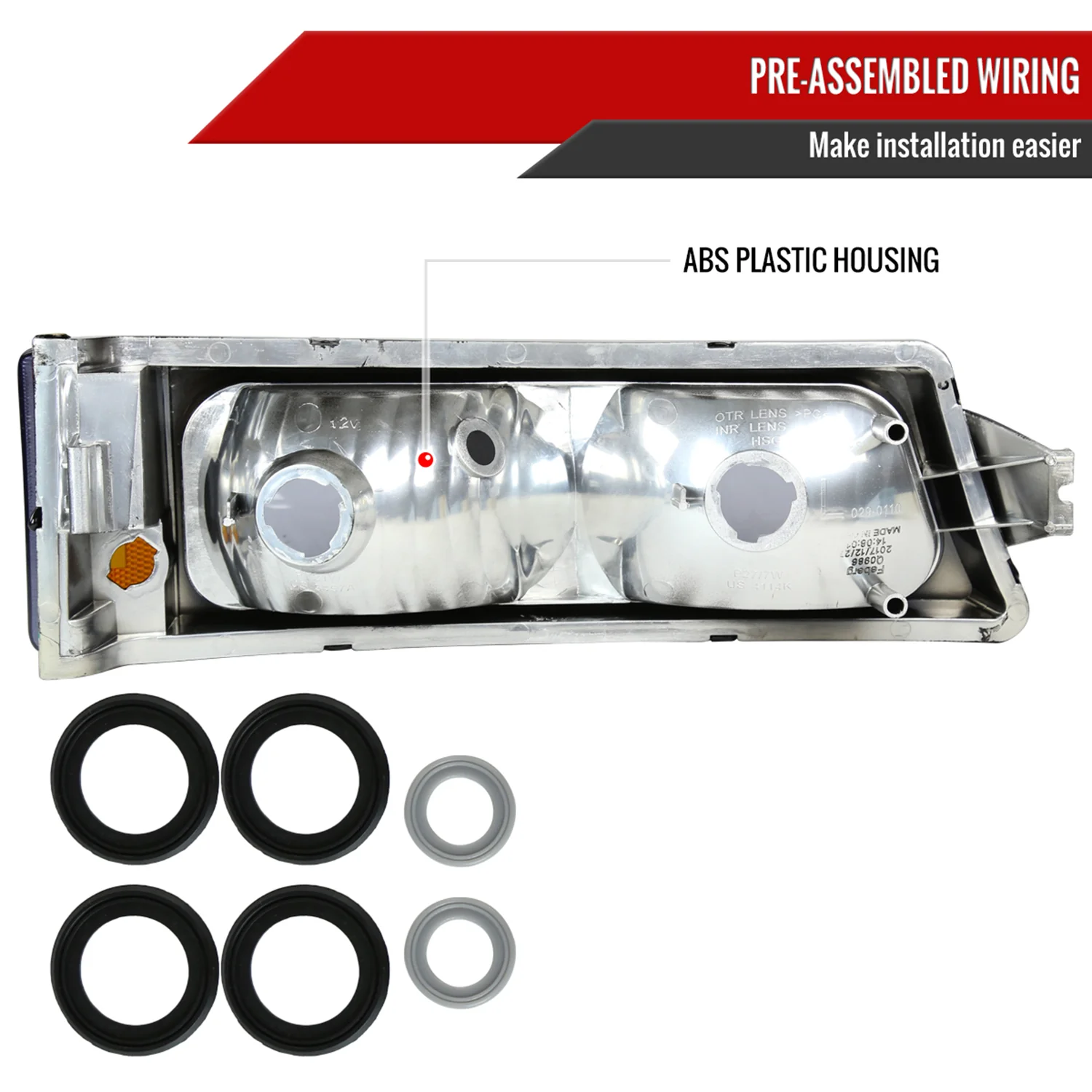 2002-2007 Chevy Silverado/Avalanche Bumper Lights Chrome Housing/Clear Lens - Image 7