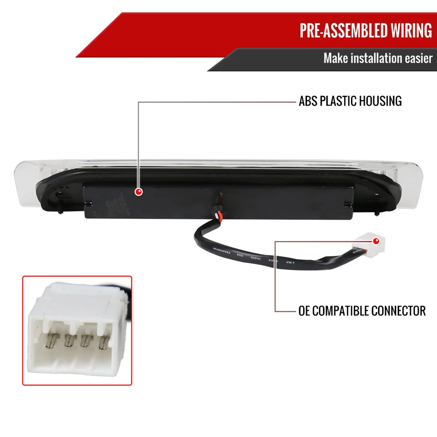 2002-2008 Dodge RAM LED 3rd Brake Light Chrome Housing/Clear Lens - Image 7