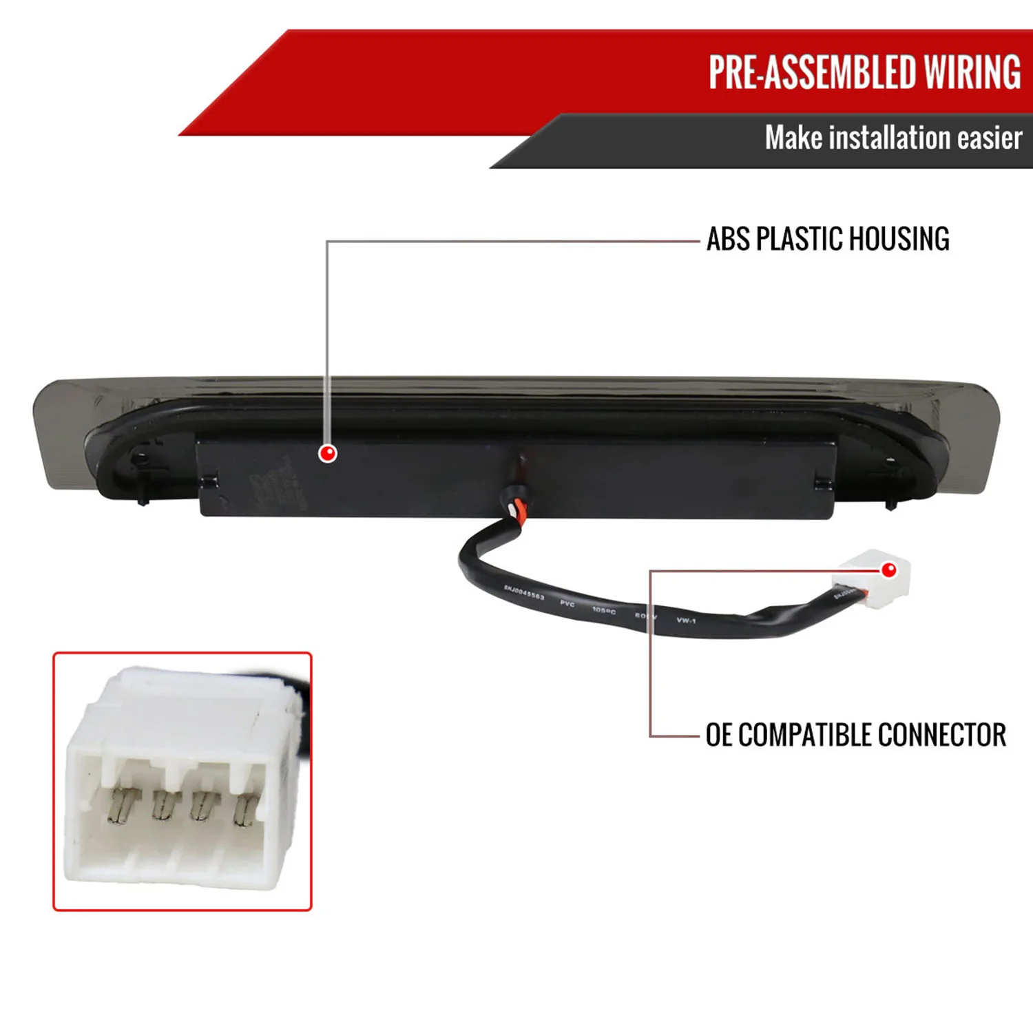 2002-2008 Dodge RAM LED 3rd Brake Light Chrome Housing/Smoke Lens - Image 7