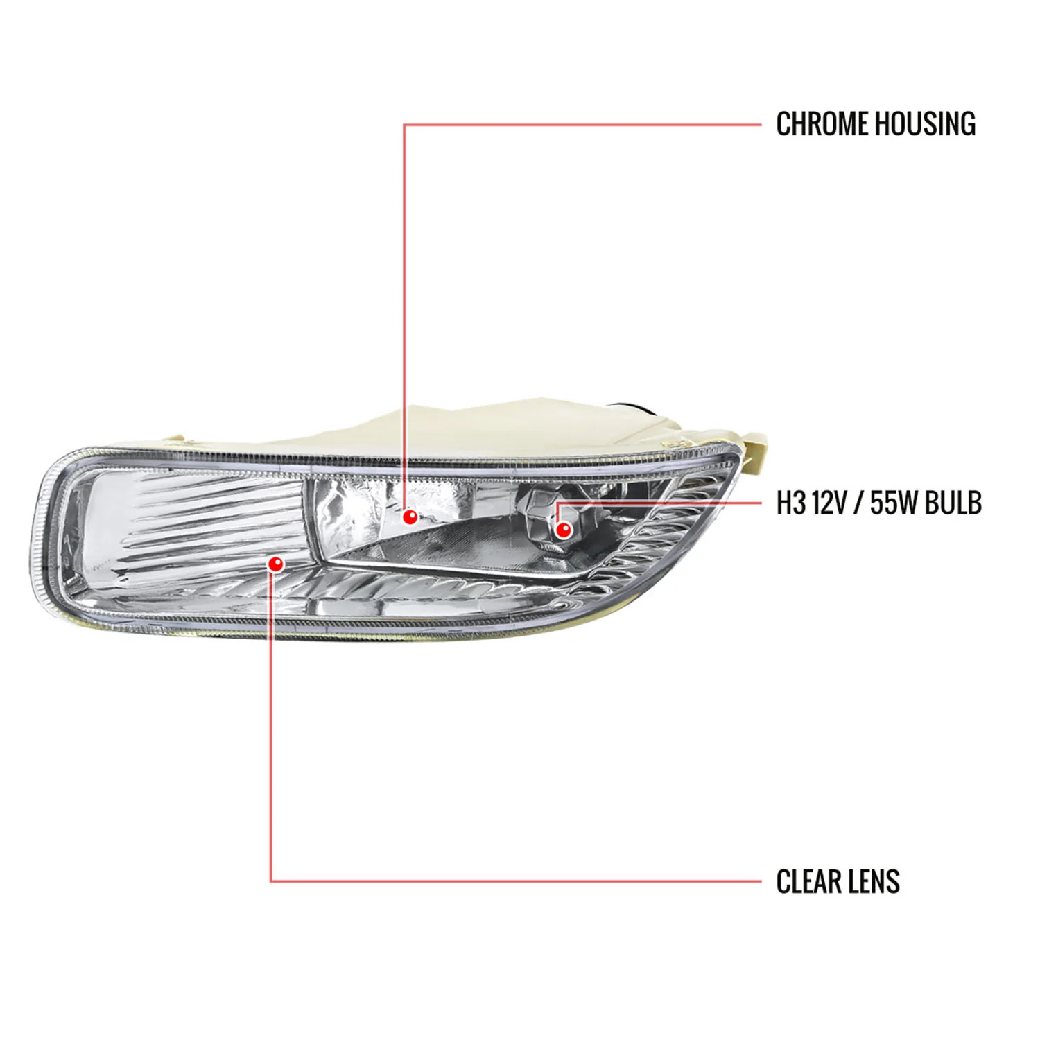 2003-2004 Toyota Corolla H3 Fog Lights Kit Switch & Wiring Harness Chrome - Image 9