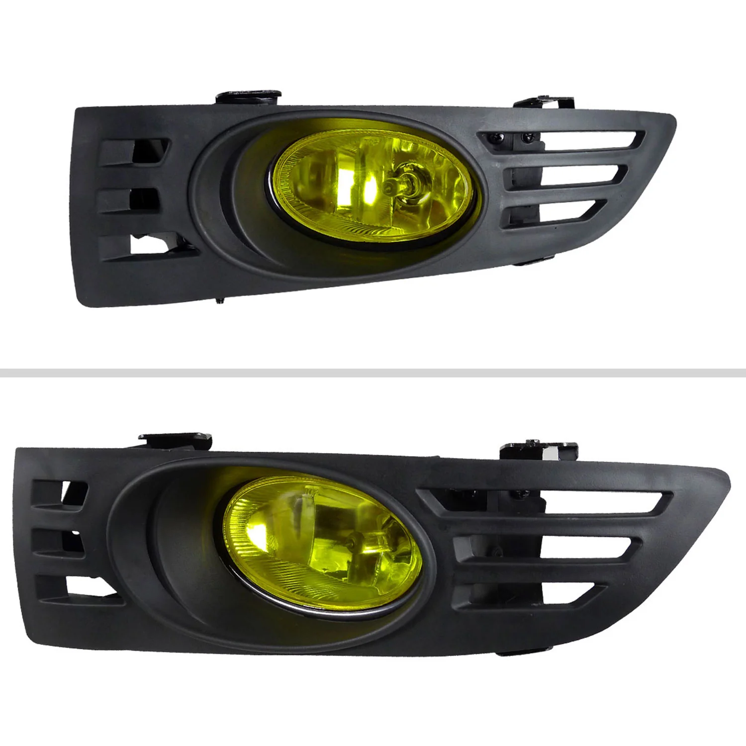 2003-2005 Honda Accord Coupe H11 Fog Lights Kit Chrome Housing/Yellow Lens - Image 2