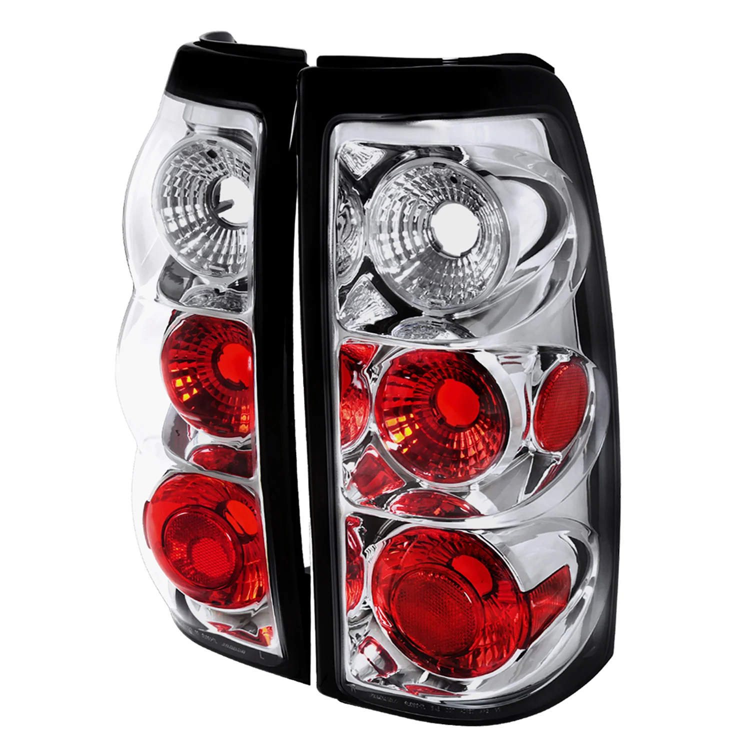 2003-2006 Chevrolet Silverado Tail Lights Chrome Housing/Clear Lens