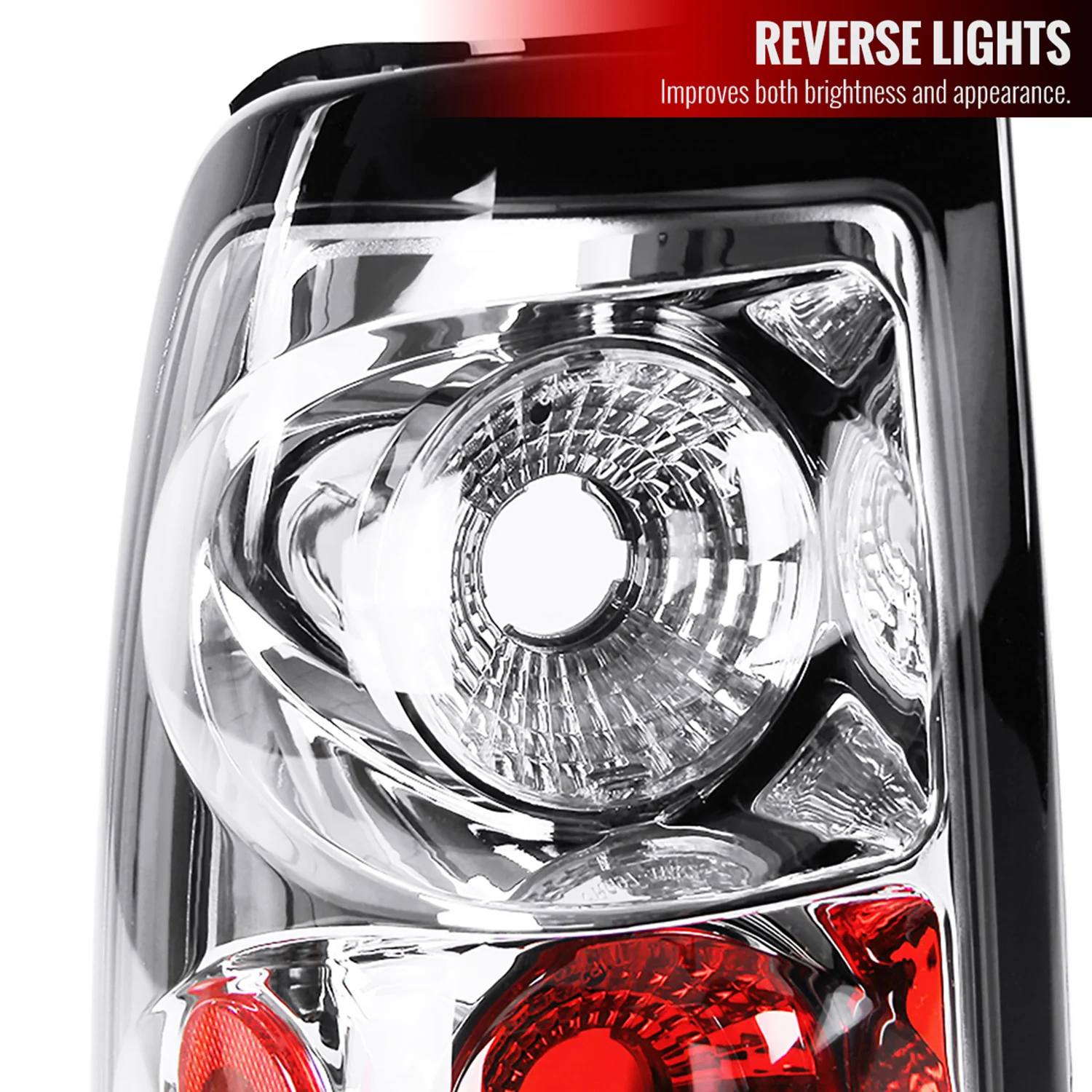 2003-2006 Chevrolet Silverado Tail Lights Chrome Housing/Clear Lens - Image 2