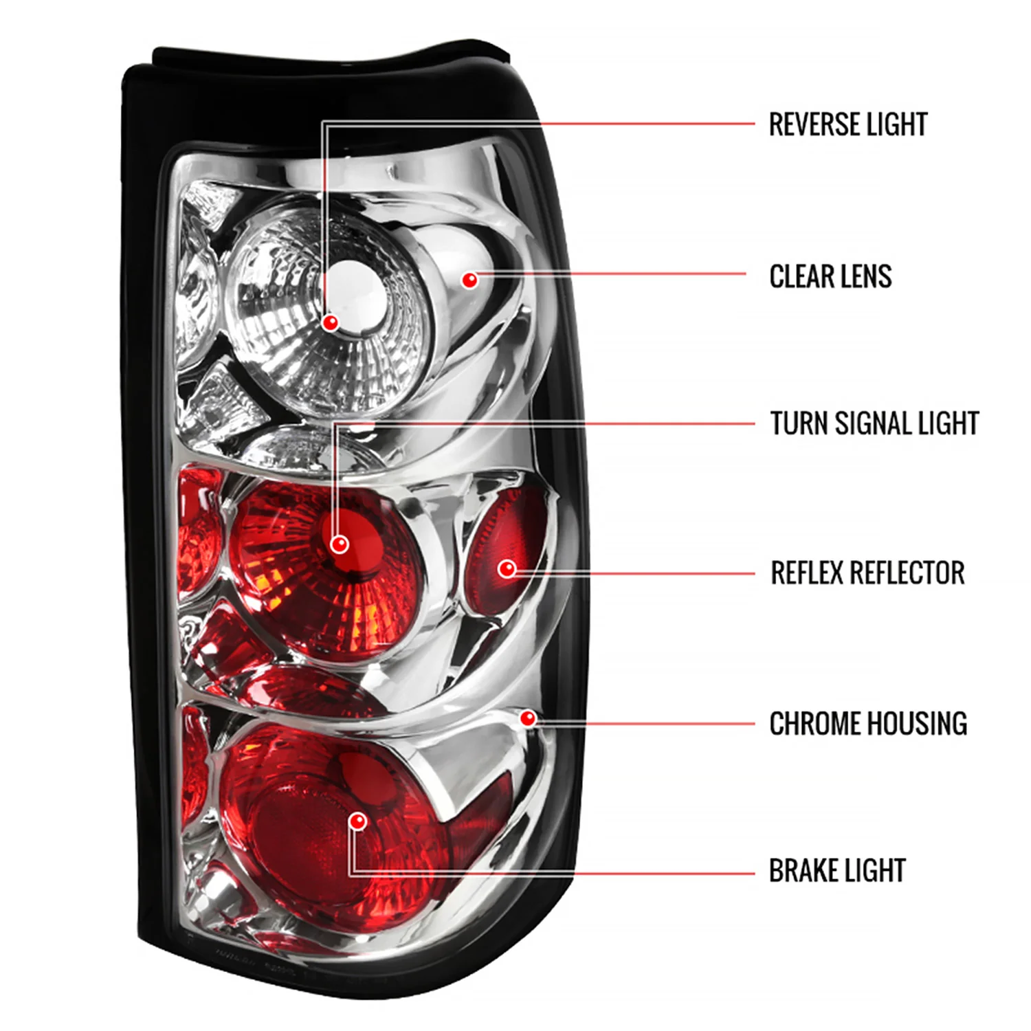 2003-2006 Chevrolet Silverado Tail Lights Chrome Housing/Clear Lens - Image 8