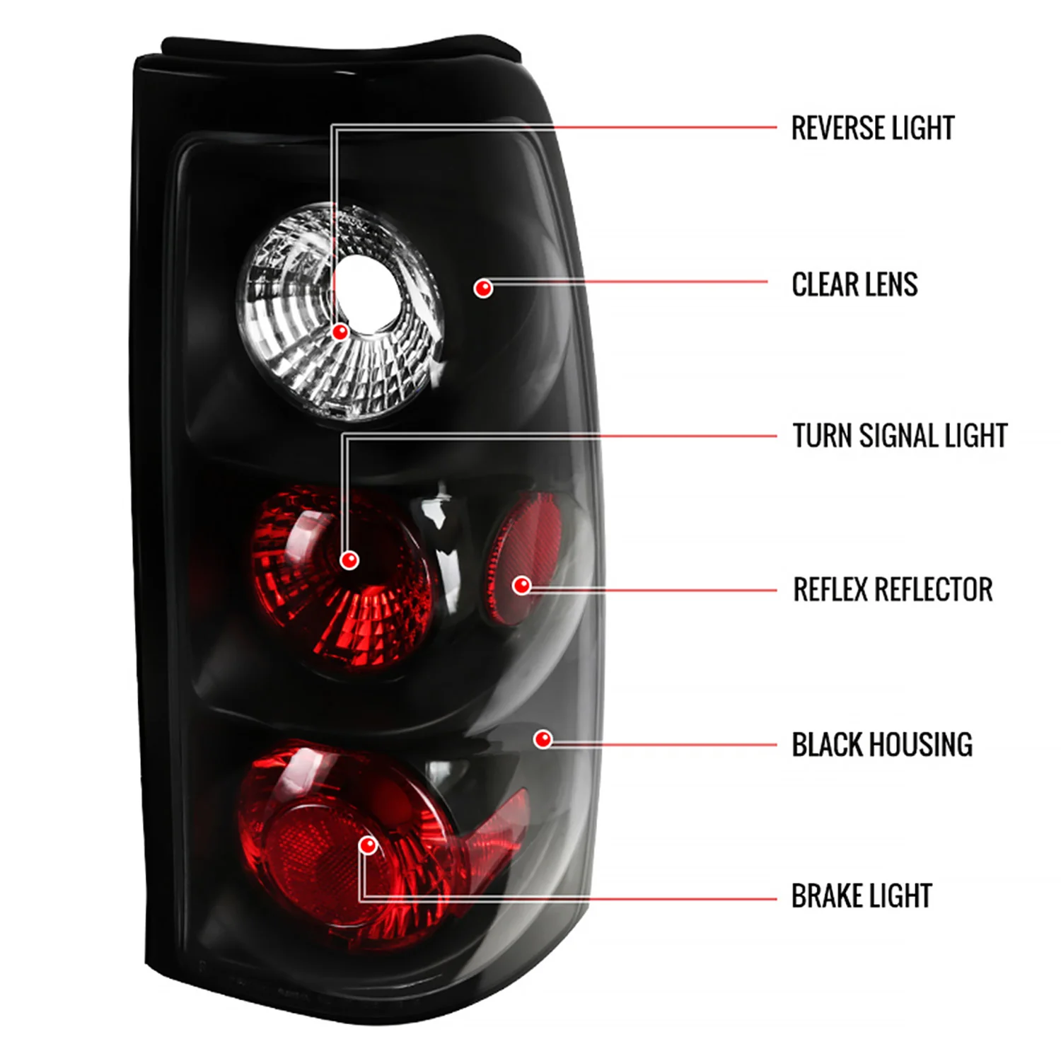 2003-2006 Chevrolet Silverado Tail Lights Matte Black Housing/Clear Lens - Image 8