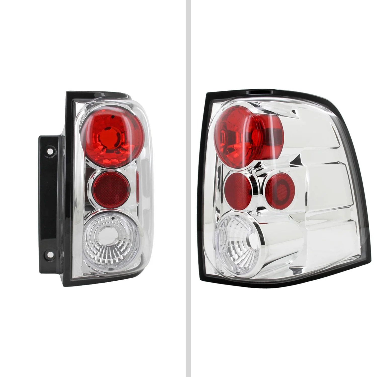 2003-2006 Ford Expedition Tail Lights Chrome Housing/Clear Lens - Image 2