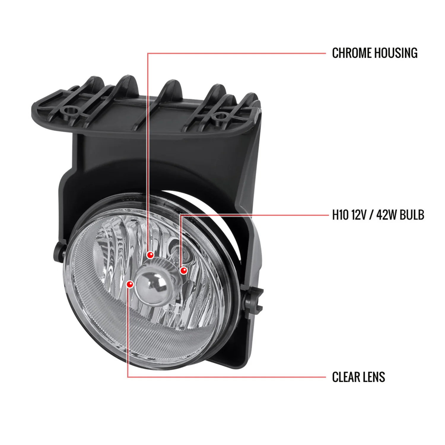 2003-2006 GMC Sierra / 2007 Sierra Classic H10 Fog Lights Kit Chrome/Clear - Image 9