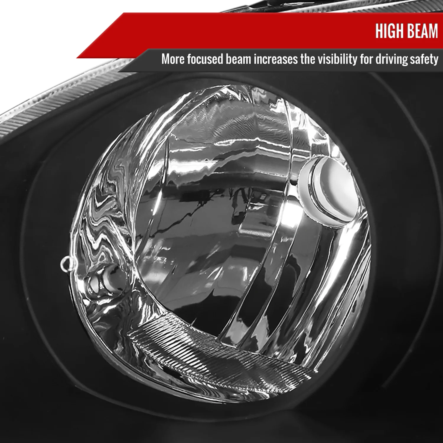2003-2008 Toyota Corolla Factory Style Headlights Matte Black/Clear Lens - Image 4