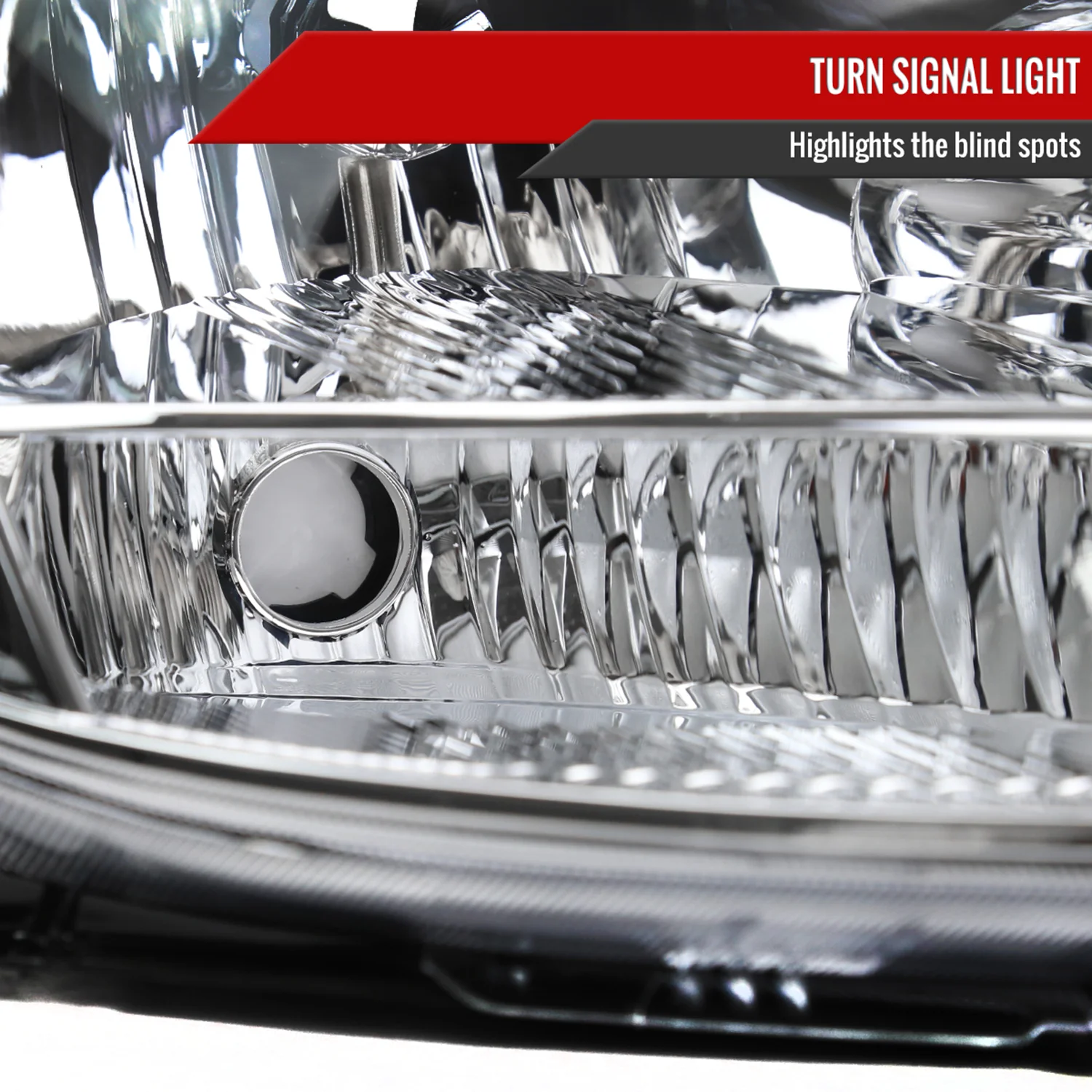 2004-2005 Toyota Sienna Passenger Side Headlights Amber Reflector Chrome - Image 5
