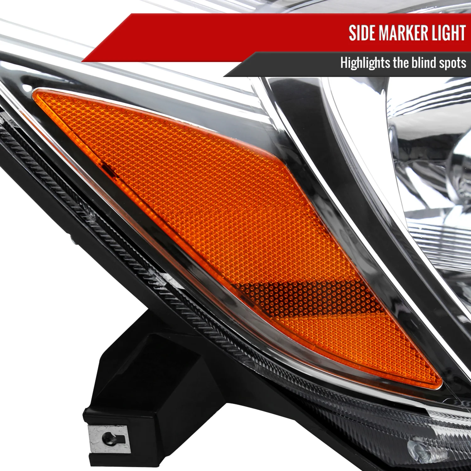 2004-2005 Toyota Sienna Passenger Side Headlights Amber Reflector Chrome - Image 6
