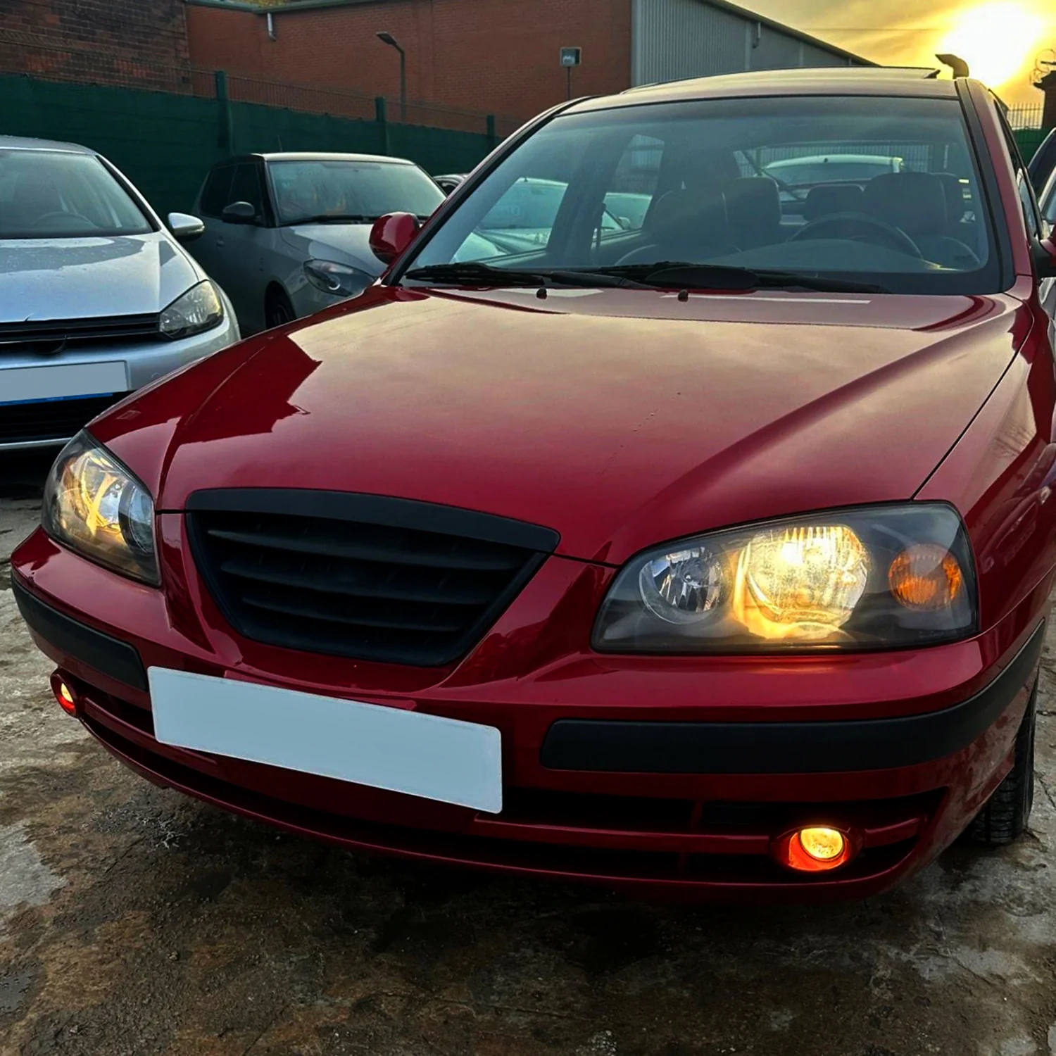2004-2006 Hyundai Elantra Crystal Headlights w/ Amber Reflectors Black/Clear - Image 8