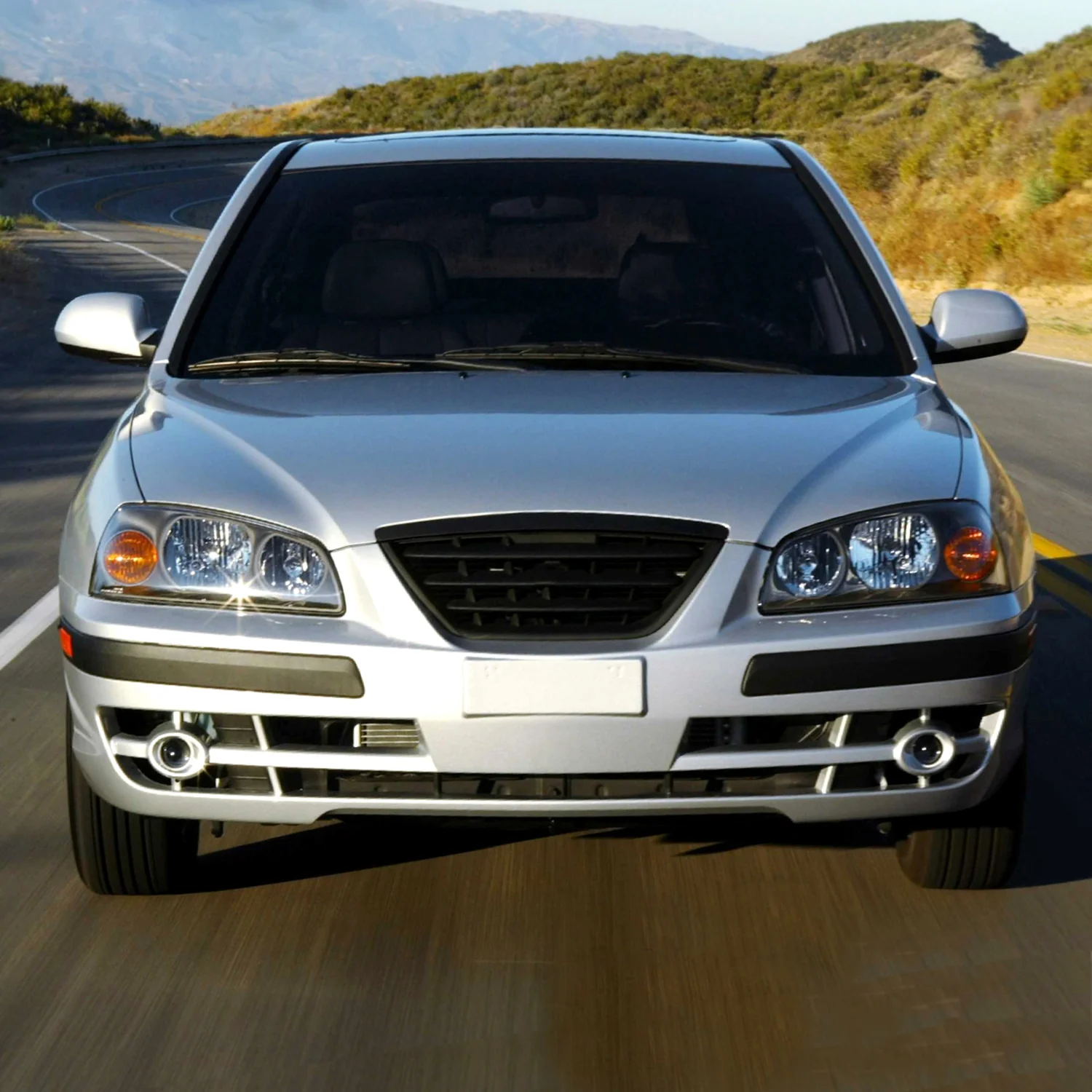 2004-2006 Hyundai Elantra Crystal Headlights w/ Amber Reflectors Black/Clear - Image 9