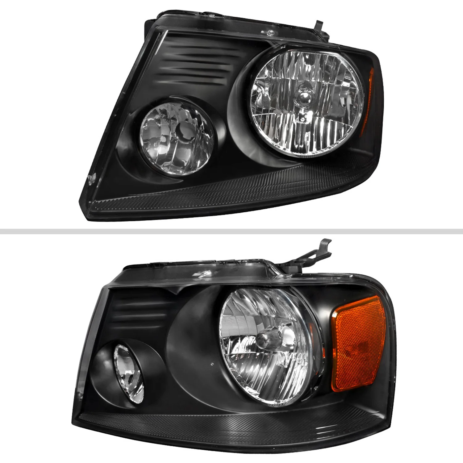 2004-2008 Ford F-150/ 2006-2008 Lincoln Mark LT Factory Headlights Matt Black - Image 2
