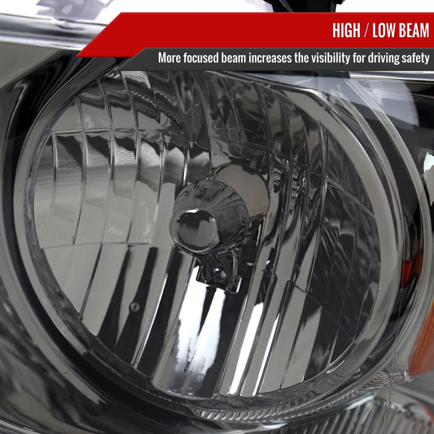 2004-2008 Ford F-150/2006-2008 Lincoln Mark LT Headlights Amber & Chrome Smoke - Image 3