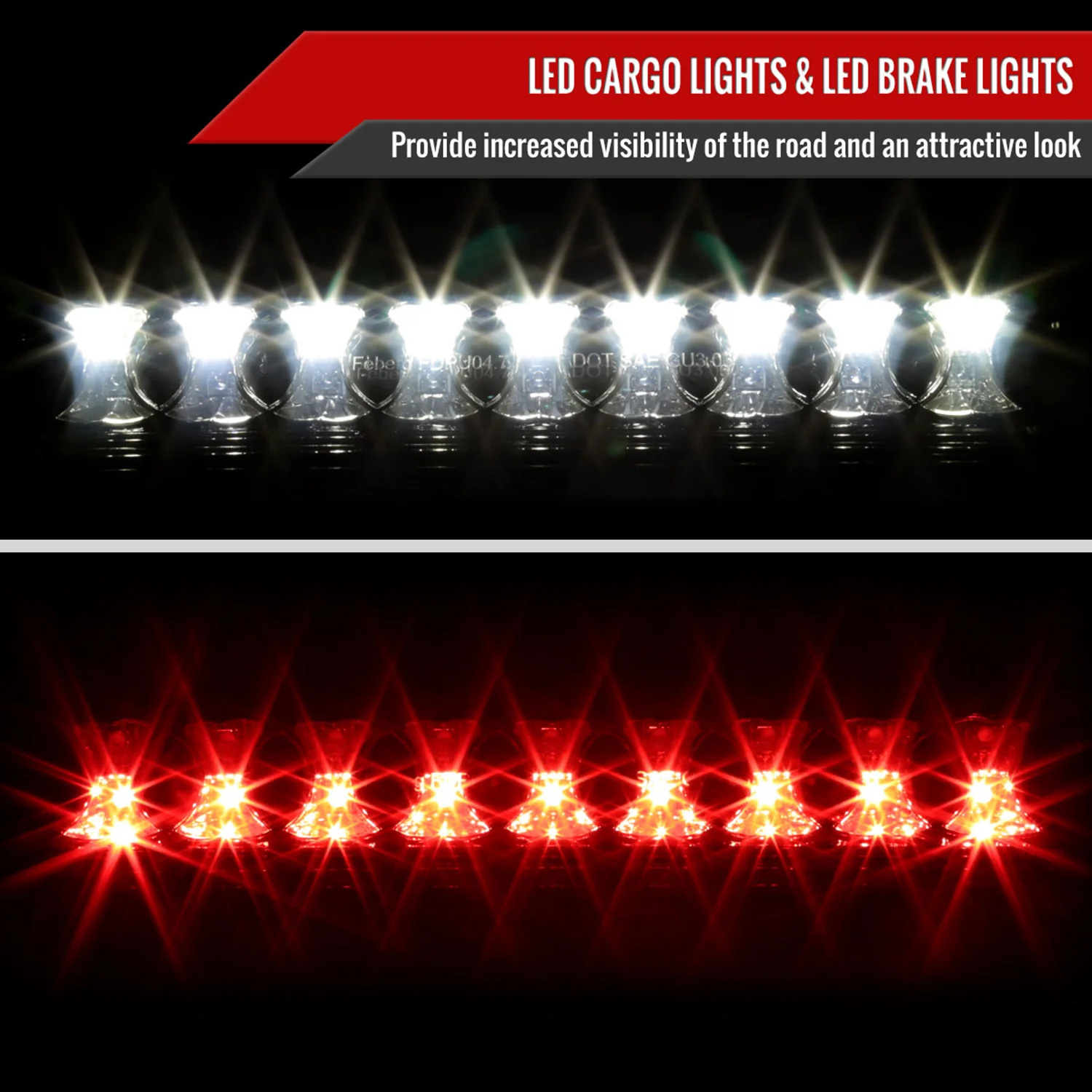 2004-2008 Ford F-150 LED 3rd Brake Light Chrome Housing/Smoke Lens - Image 2