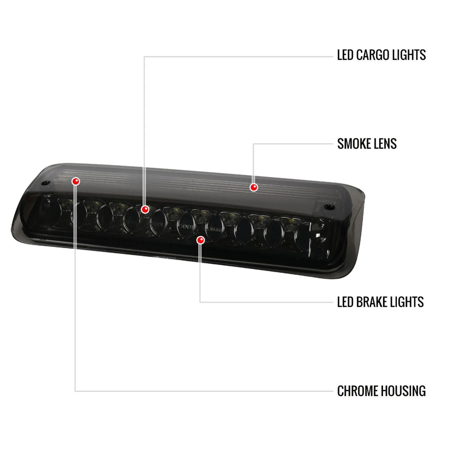 2004-2008 Ford F-150 LED 3rd Brake Light Chrome Housing/Smoke Lens - Image 8