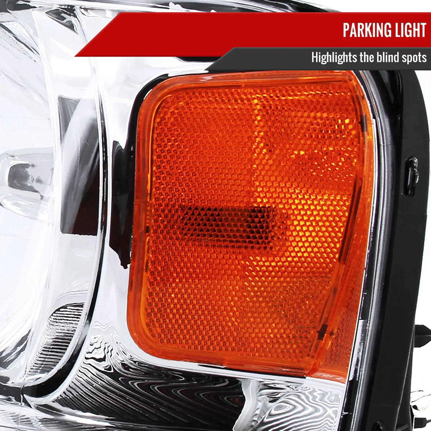 2004-2008 Ford F-150/ Lincoln Mark LT Replacement Headlights Amber & Chrome - Image 5