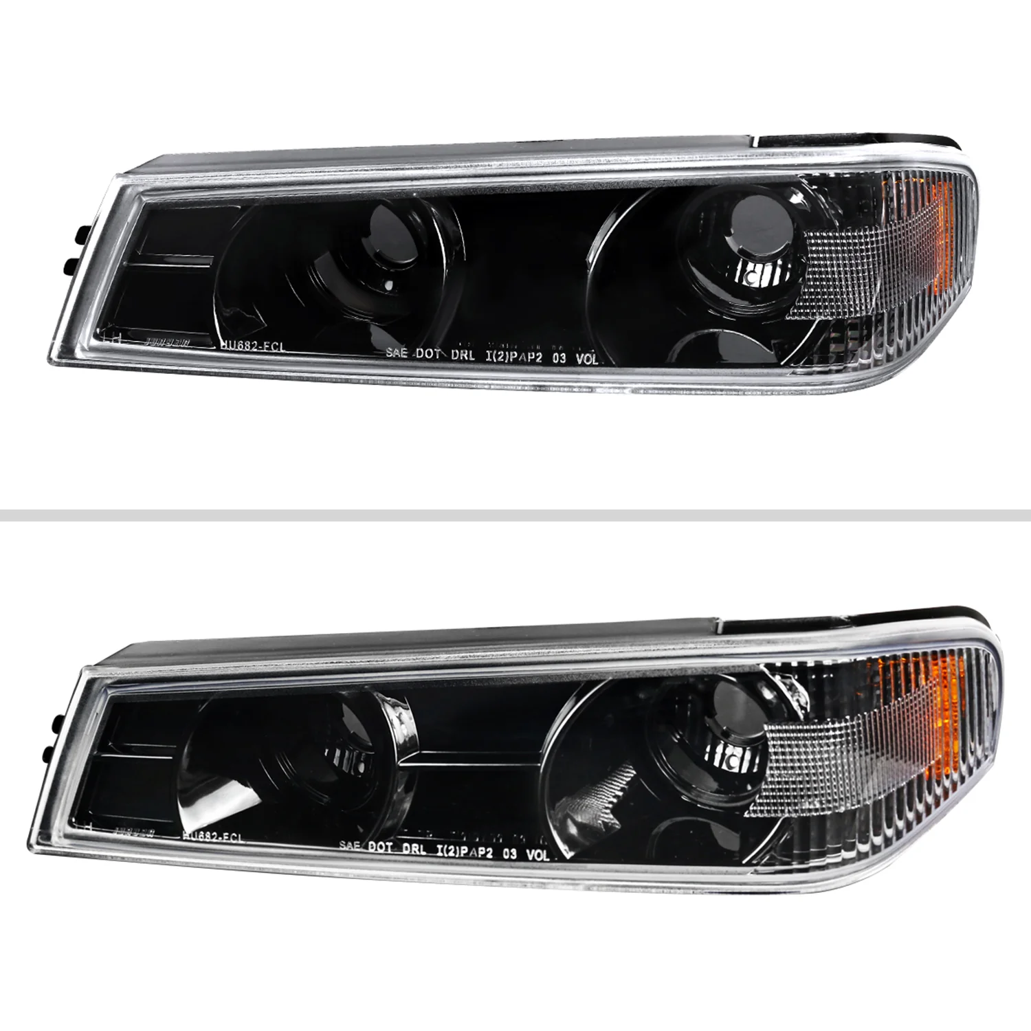 2004-2012 Chevy Colorado GMC Canyon Corner Lights Jet Black/Clear Lens - Image 2