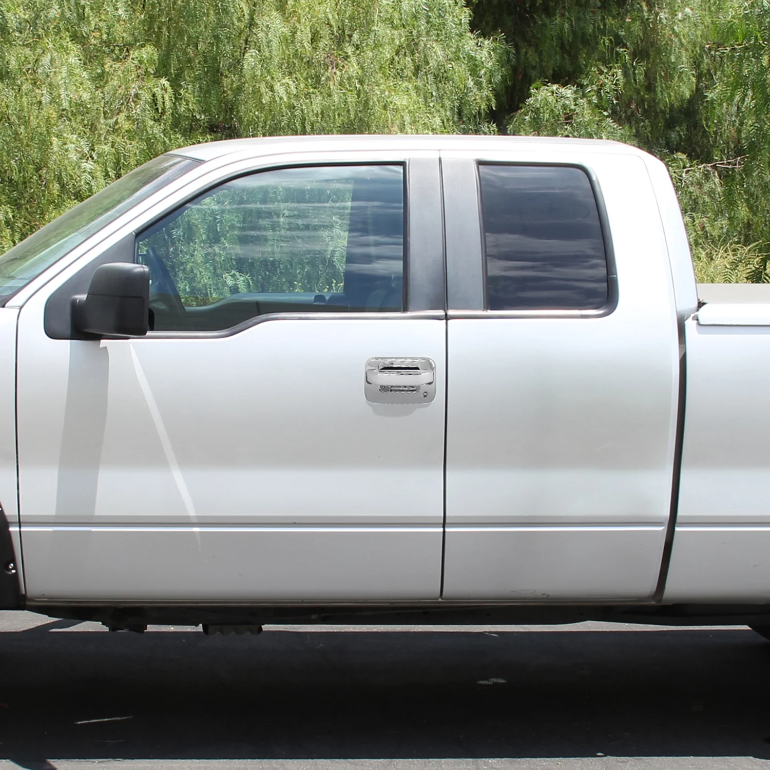 2004-2012 Ford F-150 2DR ABS Door Handle Covers w/ Keyholes Chrome - Image 10