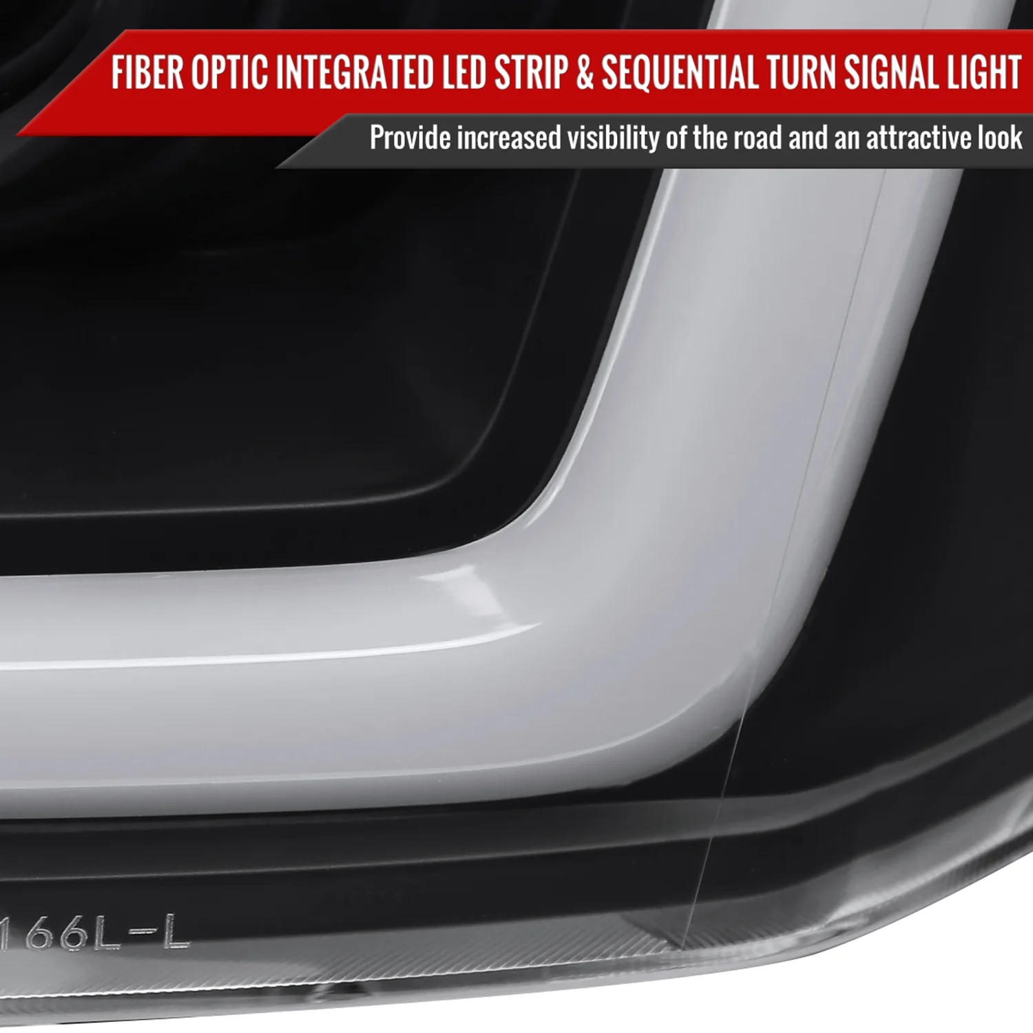 2004-2015 Nissan Titan / 04-2007 Armada LED C-Bar Headlights Signal Black - Image 5