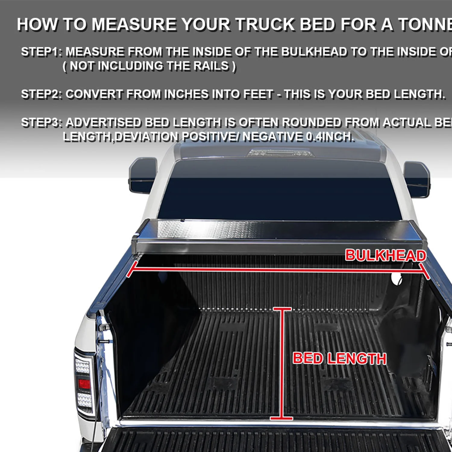 2004-2015 Nissan Titan 6'6" Standard Bed Hard Quad-Fold Tonneau Cover - Image 2