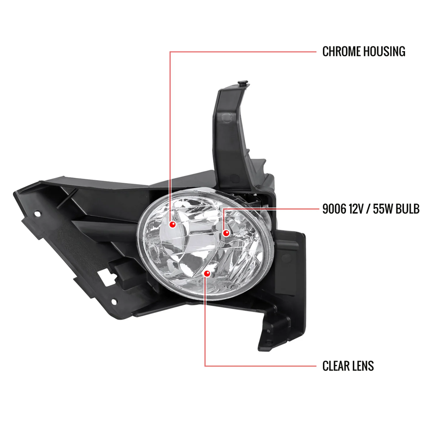2005-2006 Honda CR-V 9006 Fog Lights Kit Switch & Wiring Harness Chrome/Clear - Image 9