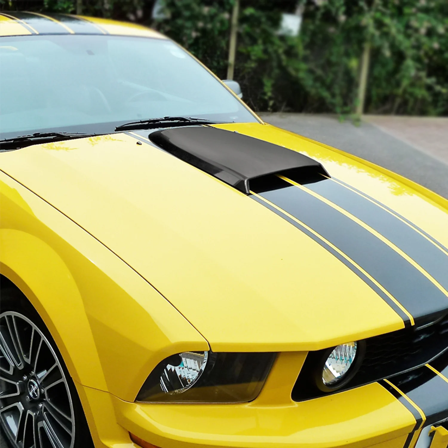 2005-2009 Ford Mustang Black ABS Hood Scoop Air Vent - Image 9