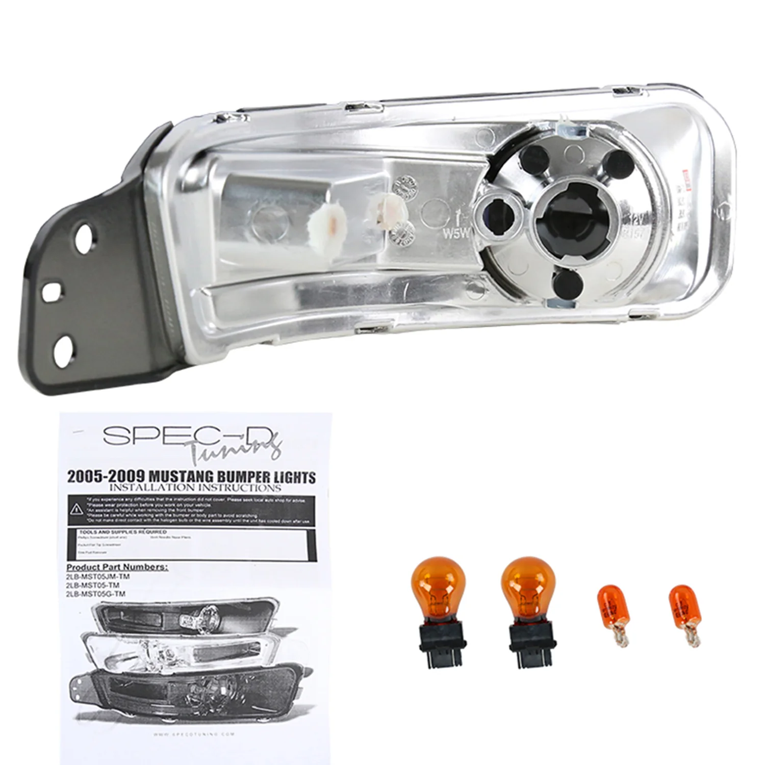 2005-2009 Ford Mustang Factory Style Bumper Lights Chrome Housing/Smoke Lens - Image 9