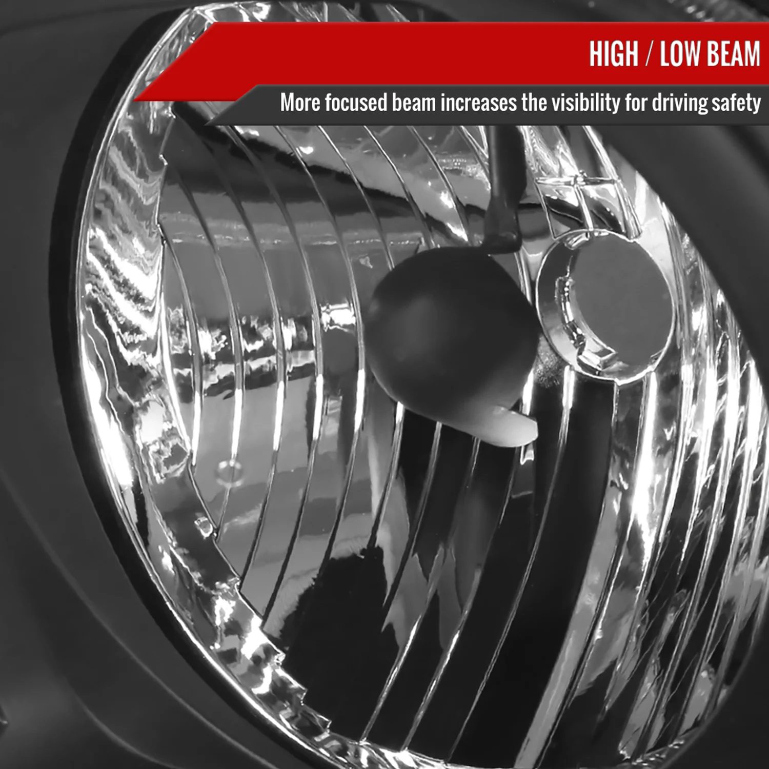 2005-2009 Ford Mustang Factory Style Headlights Matte Black/Clear Lens - Image 3