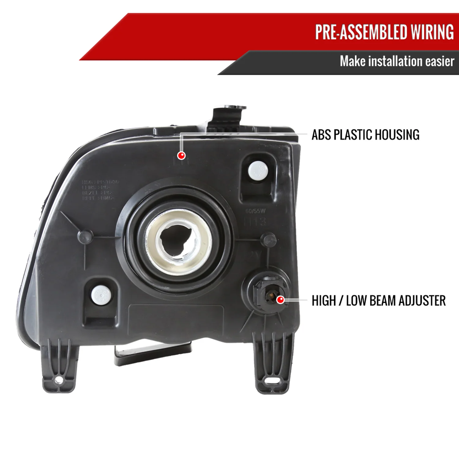 2005-2009 Ford Mustang Factory Style Headlights Matte Black/Light Smoke Lens - Image 7