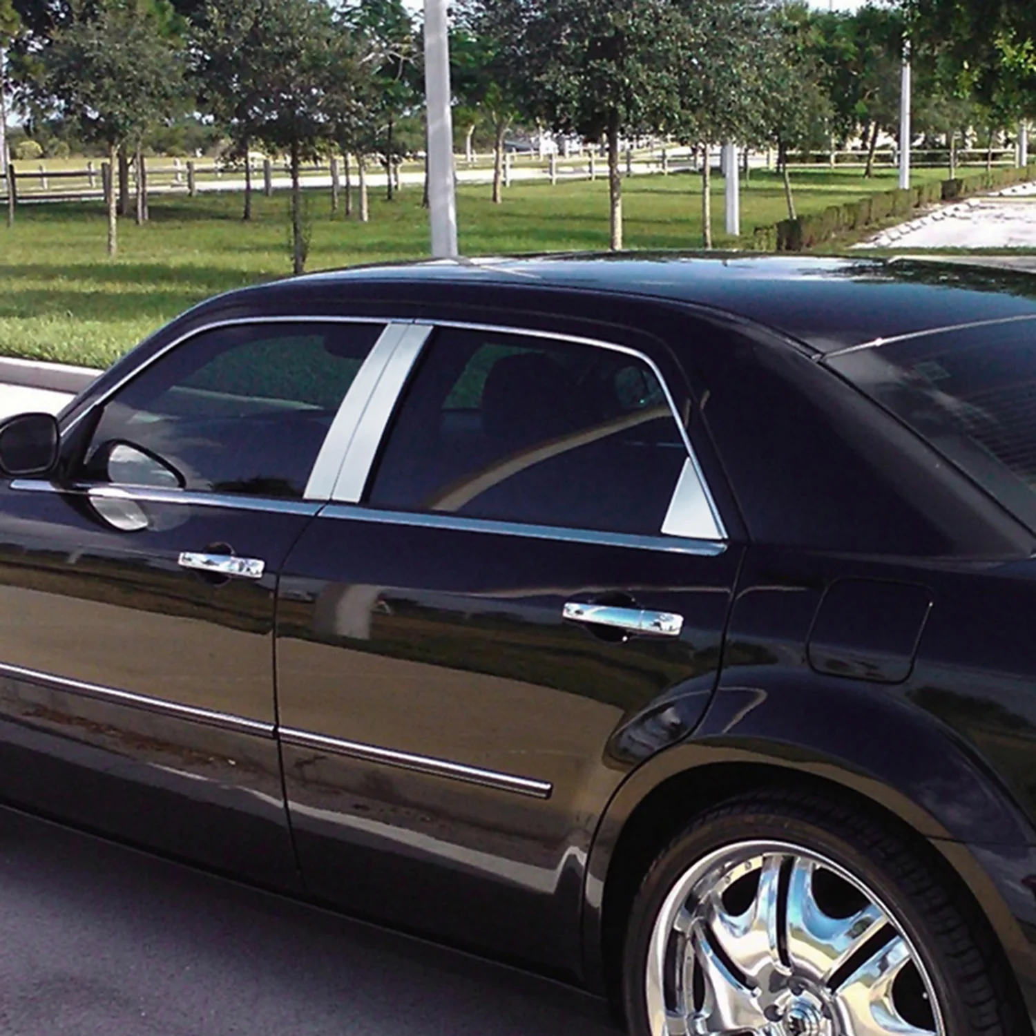 2005-2010 Chrysler 300 Dodge Magnum Door Pillar Posts Trim Chrome - Image 2