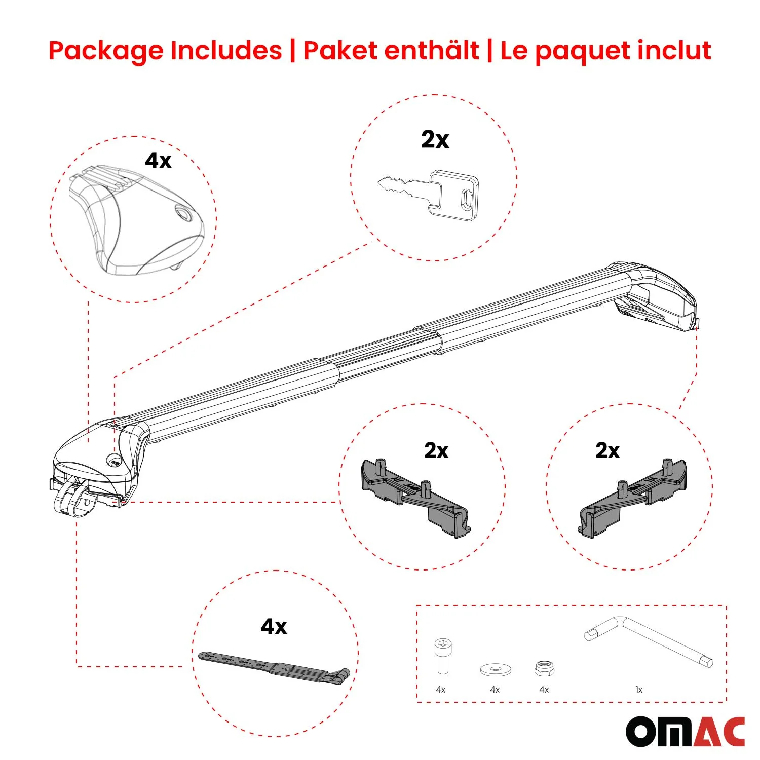 2005-2010 Chrysler 300C Wagon Roof Rack Cross Bars Silver - Image 8