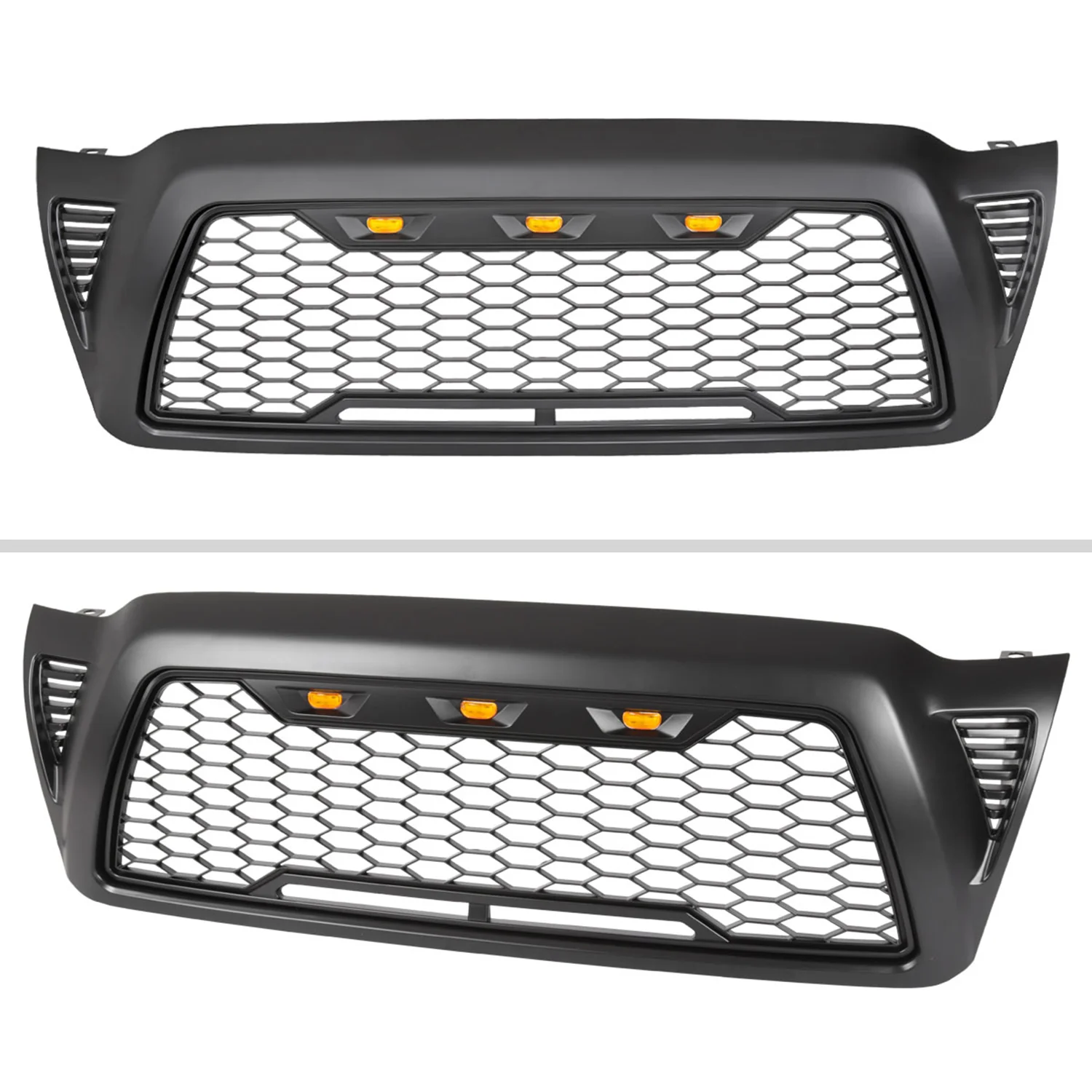 2005-2011 Toyota Tacoma Matte Black Mesh Replacement Grille w/ LED Lights - Image 3