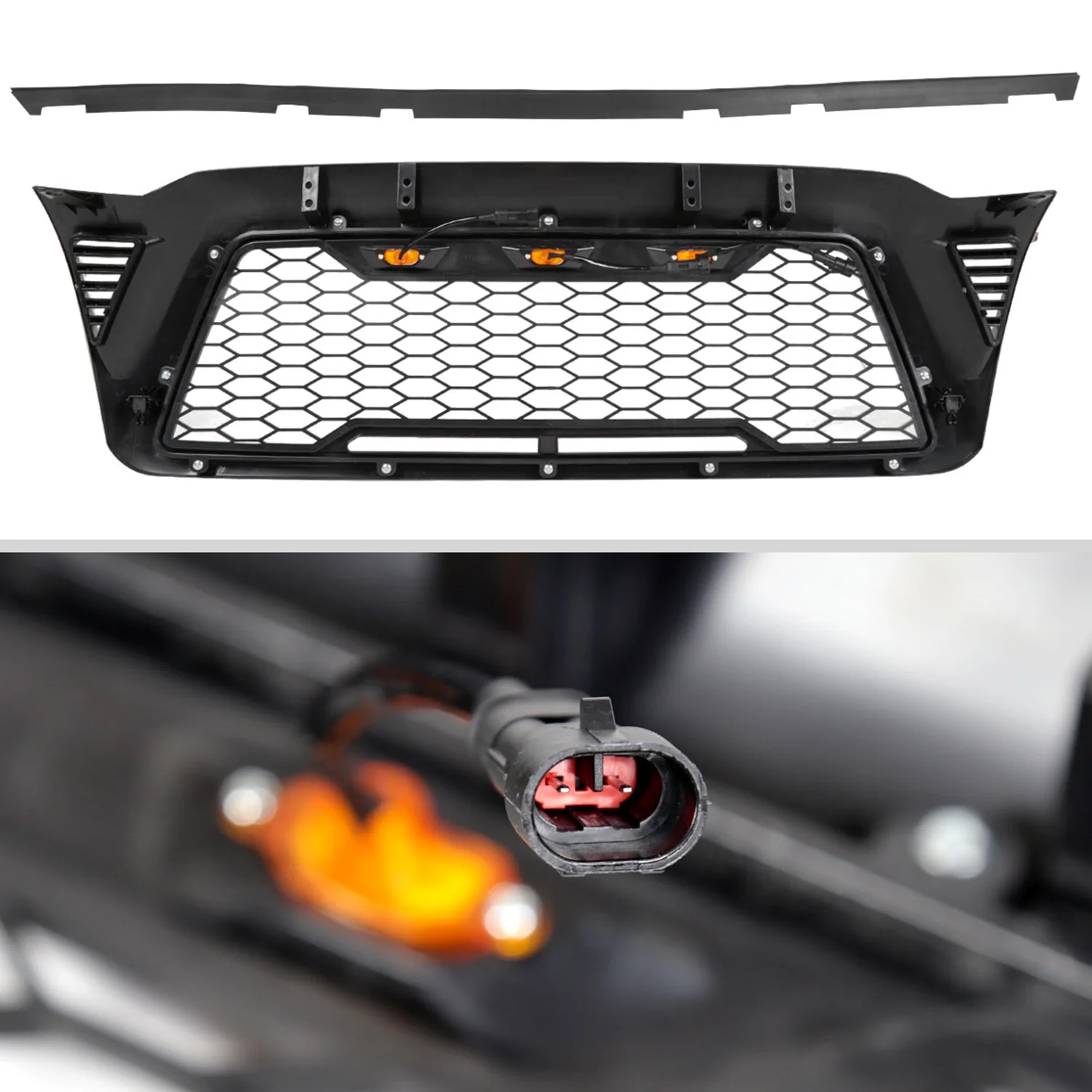 2005-2011 Toyota Tacoma Matte Black Mesh Replacement Grille w/ LED Lights - Image 7