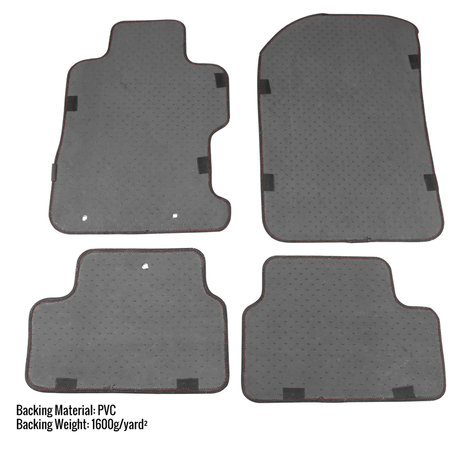 2006-2010 Honda Civic Coupe Black Carpet Floor Mats Red Stitching 4Pcs - Image 5