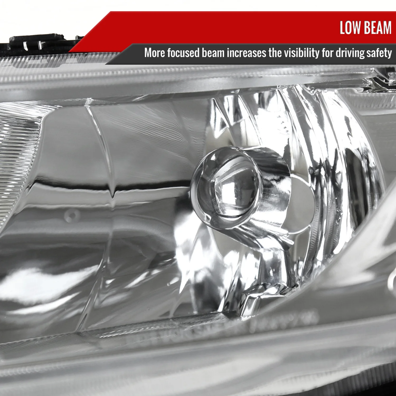 2006-2011 Honda Civic Sedan Crystal Headlights Chrome Housing/Clear Lens - Image 3