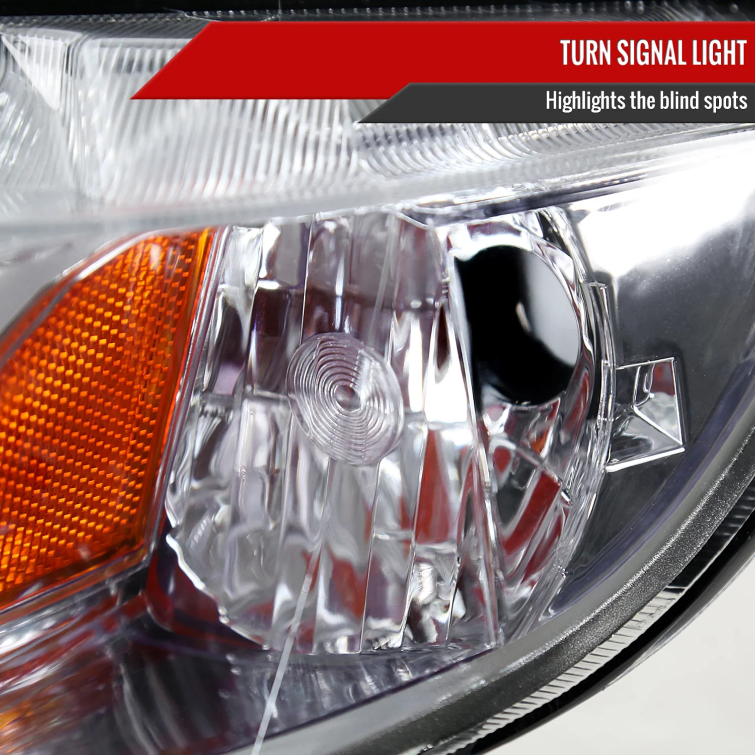 2006-2011 Honda Civic Sedan Crystal Headlights Chrome Housing/Clear Lens - Image 5